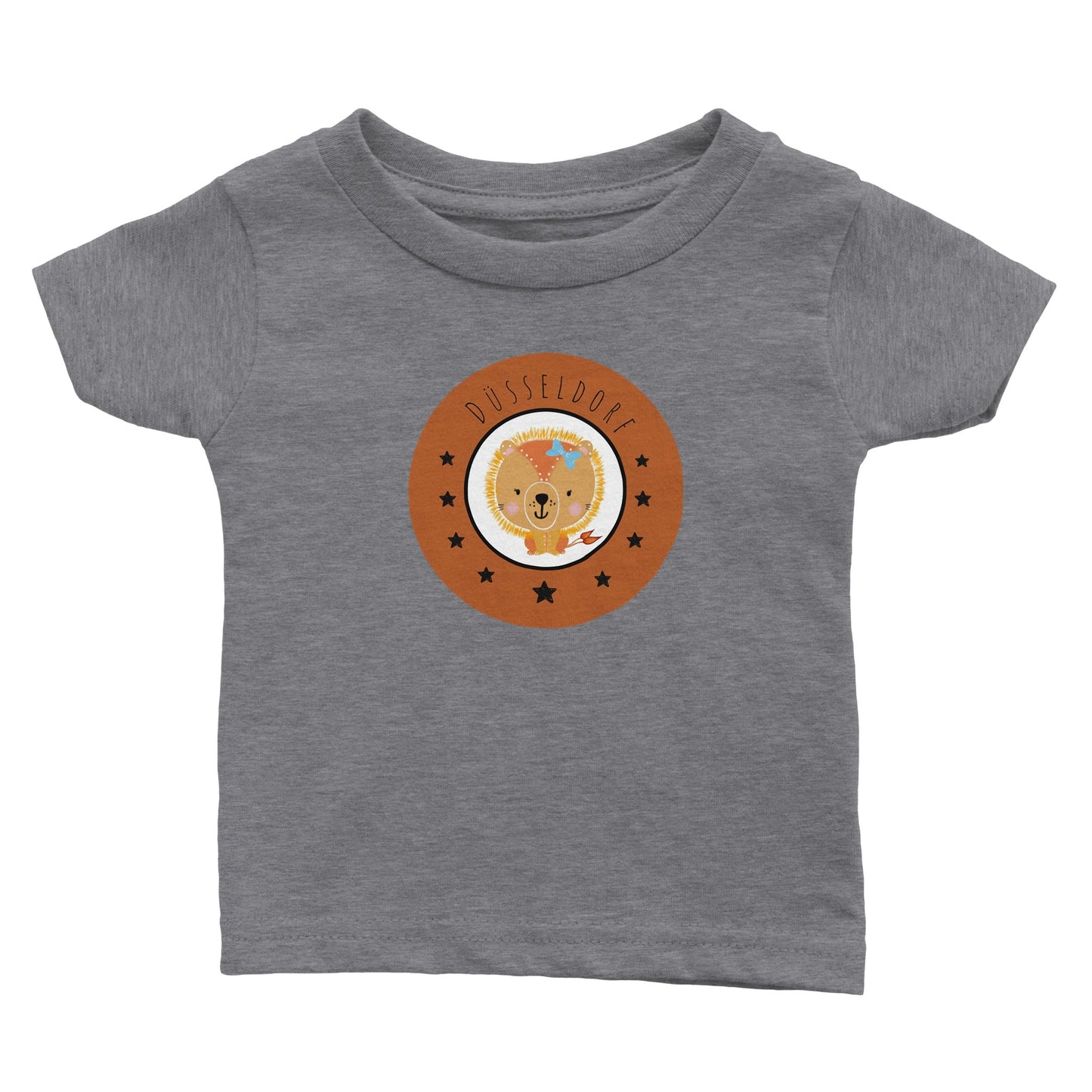 Düsseldorf „Kleine Löwin“ Klassisches Baby-T-Shirt mit Rundhalsausschnitt