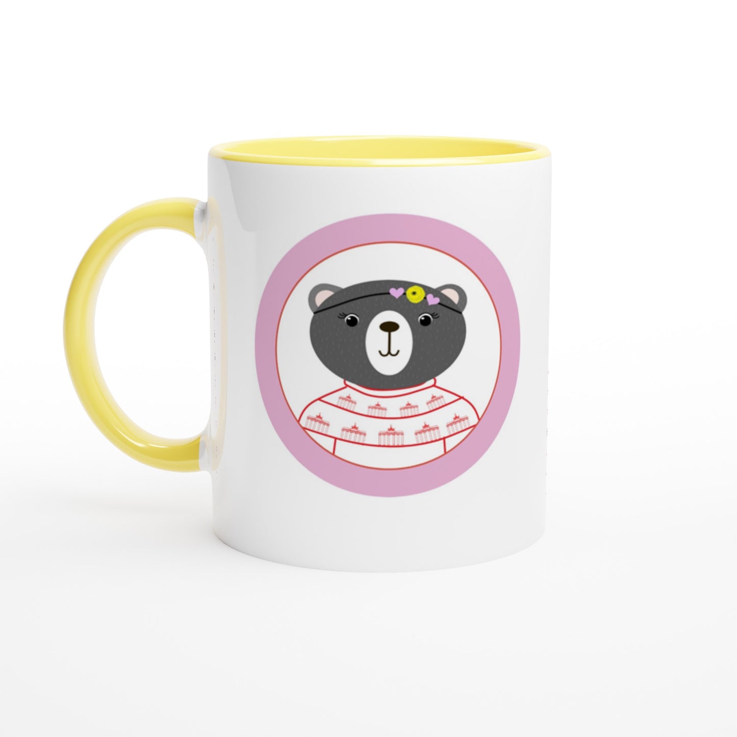 Berlin Kleine Bärin Weiße Keramiktasse 11oz mit Farbe an der Innenseite