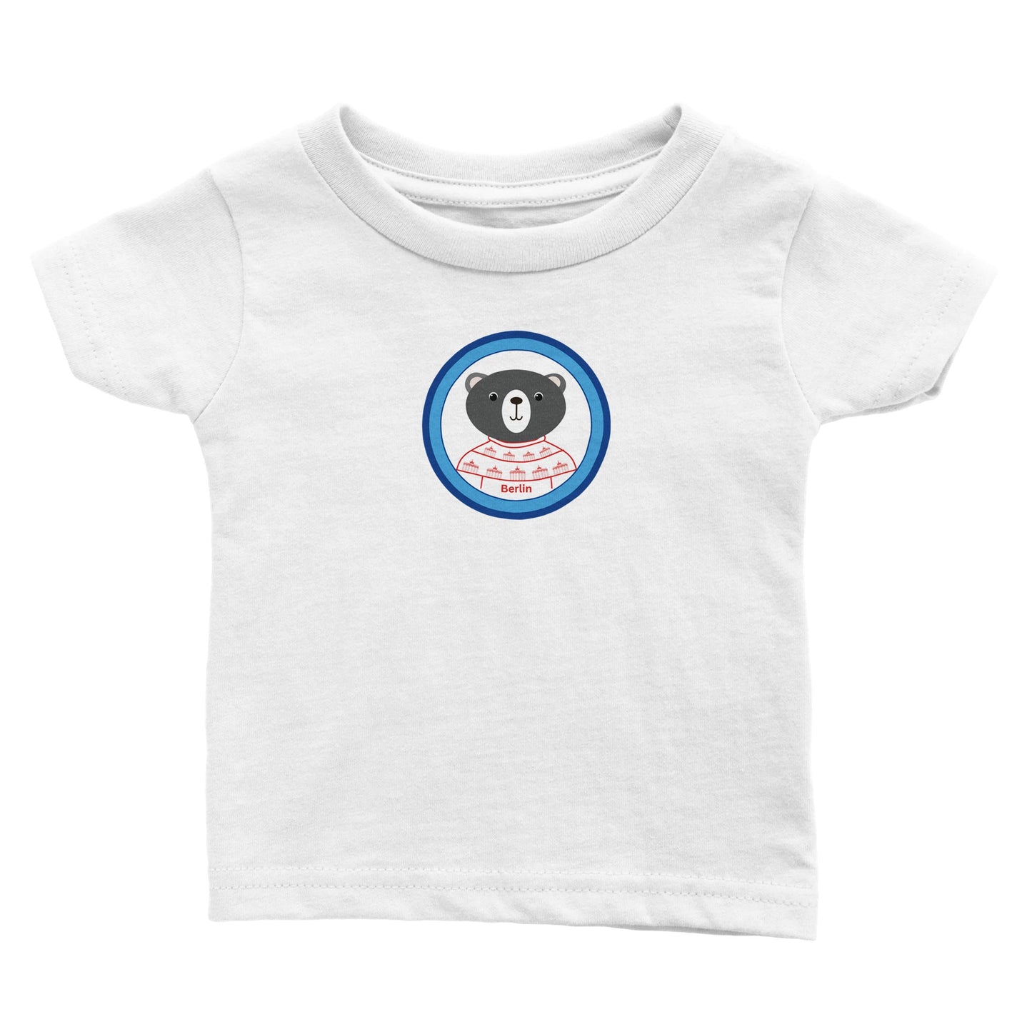 Berlin Kleiner Bär Klassisches Baby-T-Shirt mit Rundhalsausschnitt