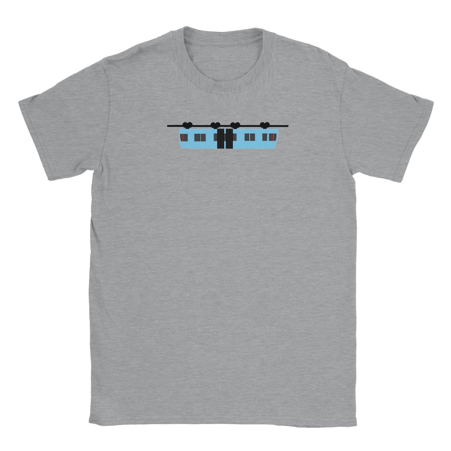 Blaue Schwebebahn Klassisches Kinder-T-Shirt mit Rundhalsausschnitt