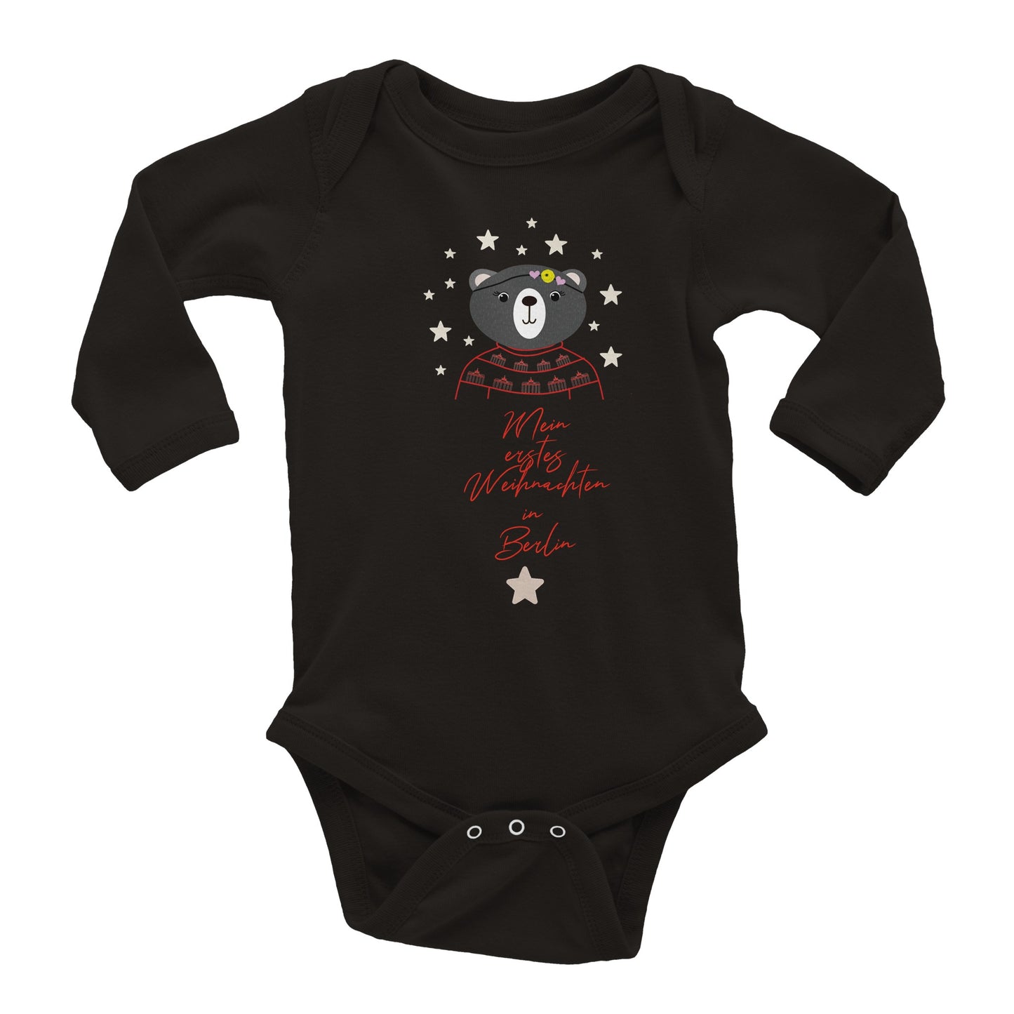 Berlin Kleine Bärin Mein erstes Weihnachten Klassischer langärmliger Baby-Strampler