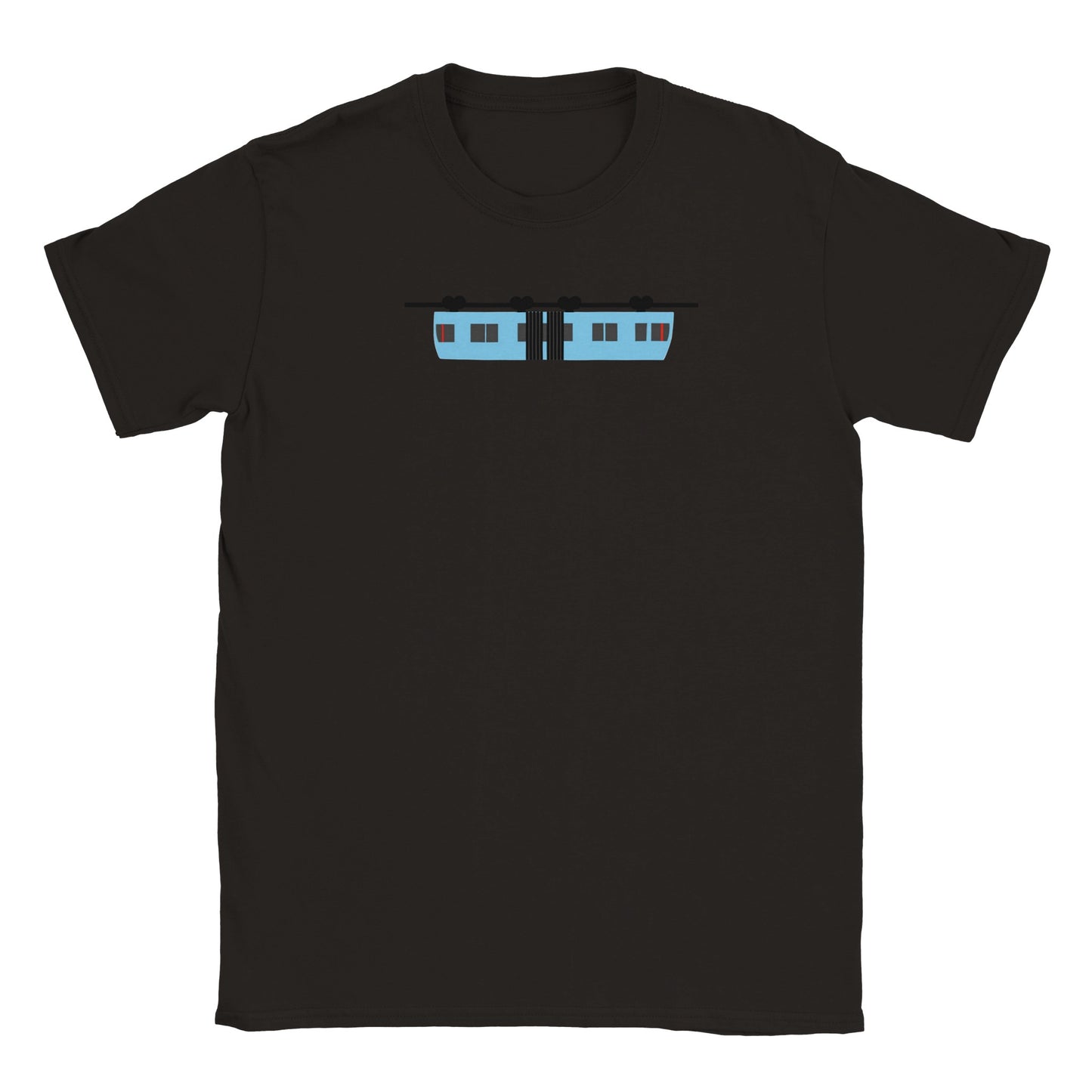 Blaue Schwebebahn Klassisches Kinder-T-Shirt mit Rundhalsausschnitt