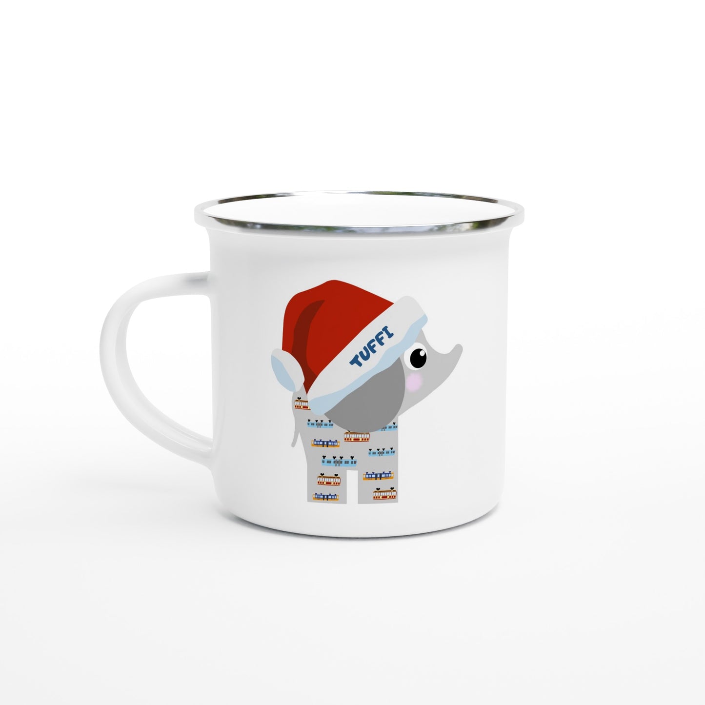 Wuppertal Tuffi Weihnachten Weiße Emaille-Tasse (12oz)