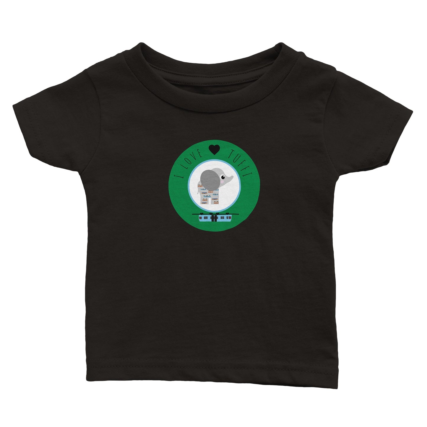 Wuppertal „I love Tuffi“ Klassisches Baby-T-Shirt mit Rundhalsausschnitt