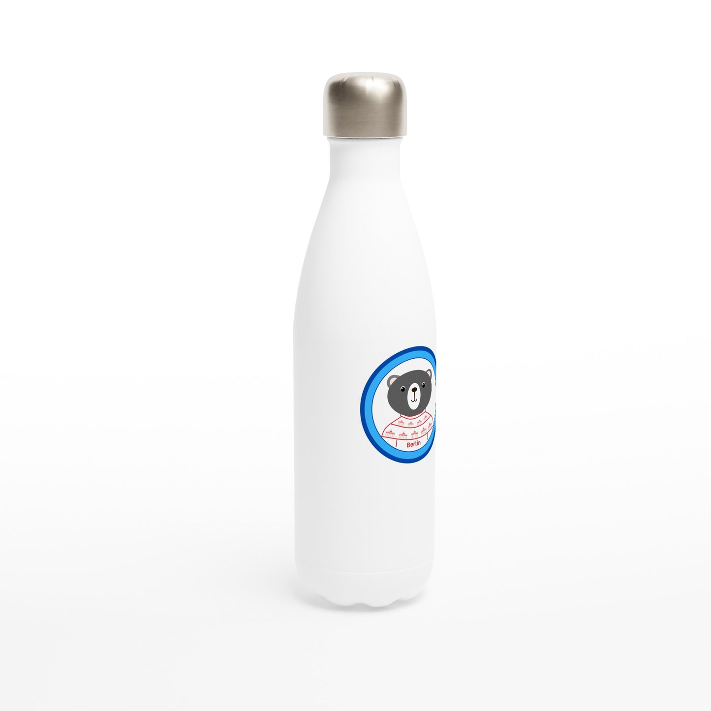 Berlin Kleiner Bär Weiße Edelstahl-Wasserflasche (17oz)