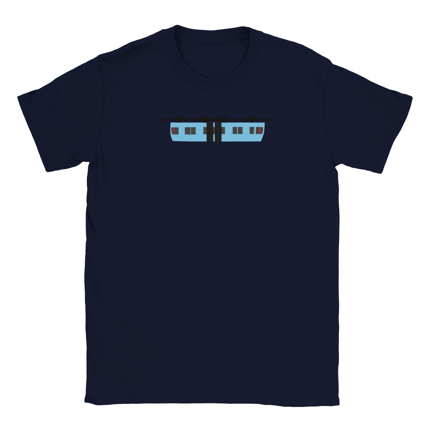 Blaue Schwebebahn Klassisches Kinder-T-Shirt mit Rundhalsausschnitt