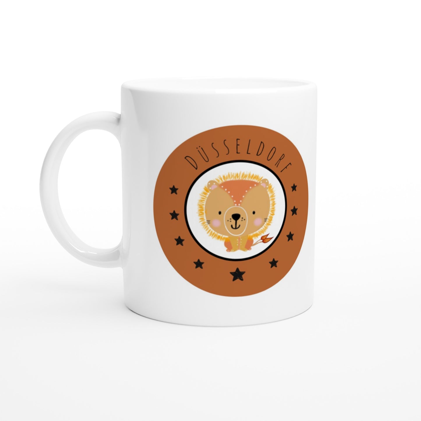 Düsseldorf Kleiner Löwe- Weiße Keramiktasse