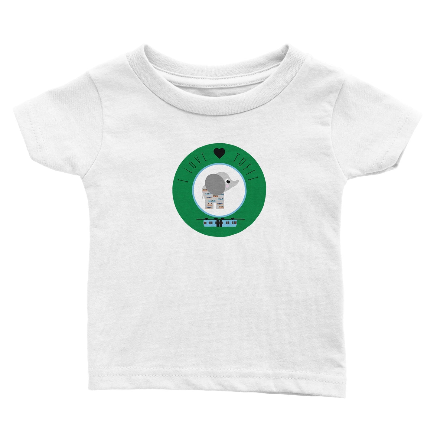 Wuppertal „I love Tuffi“ Klassisches Baby-T-Shirt mit Rundhalsausschnitt