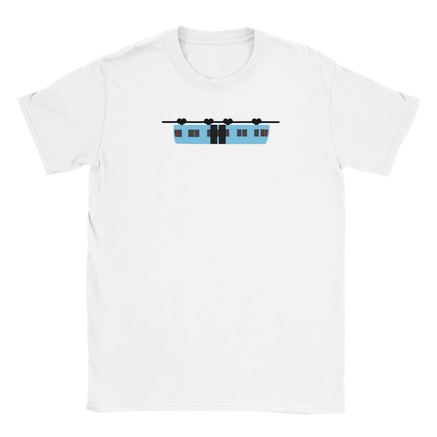 Blaue Schwebebahn Klassisches Kinder-T-Shirt mit Rundhalsausschnitt