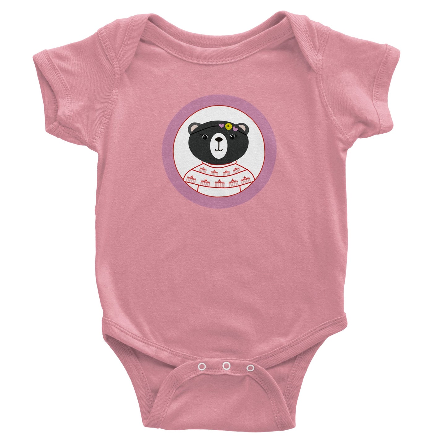 Berlin Kleine Bärin Klassischer kurzärmeliger Baby-Strampler