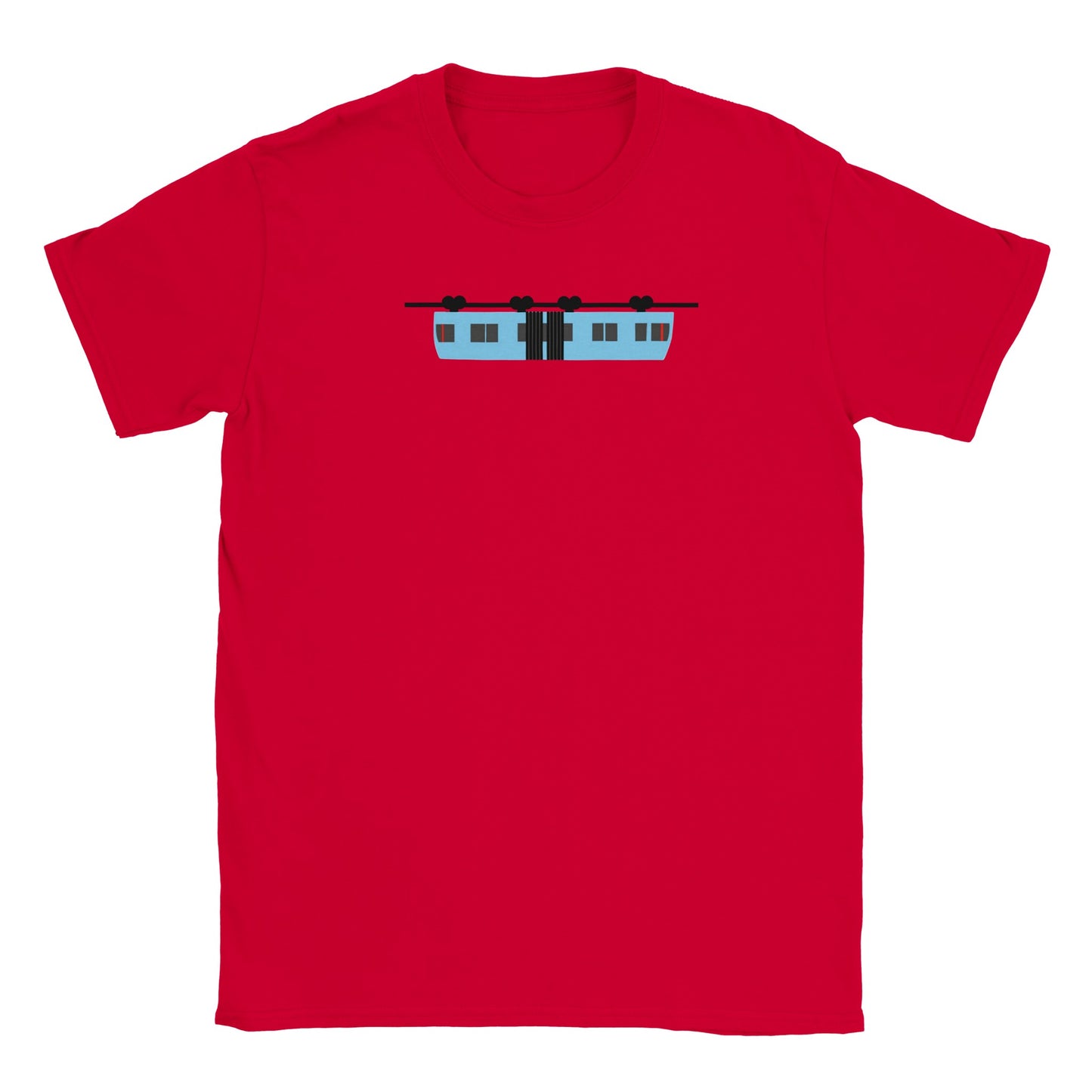 Blaue Schwebebahn Klassisches Kinder-T-Shirt mit Rundhalsausschnitt