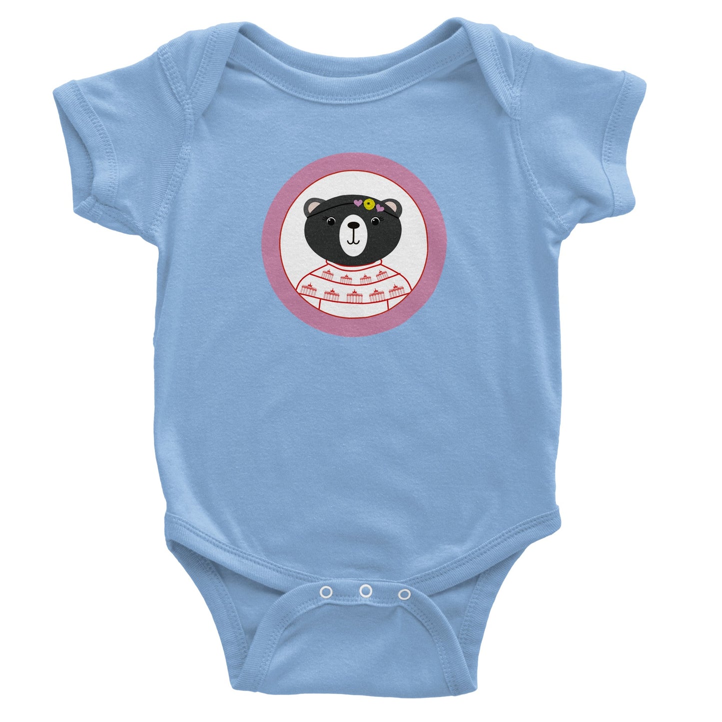 Berlin Kleine Bärin Klassischer kurzärmeliger Baby-Strampler