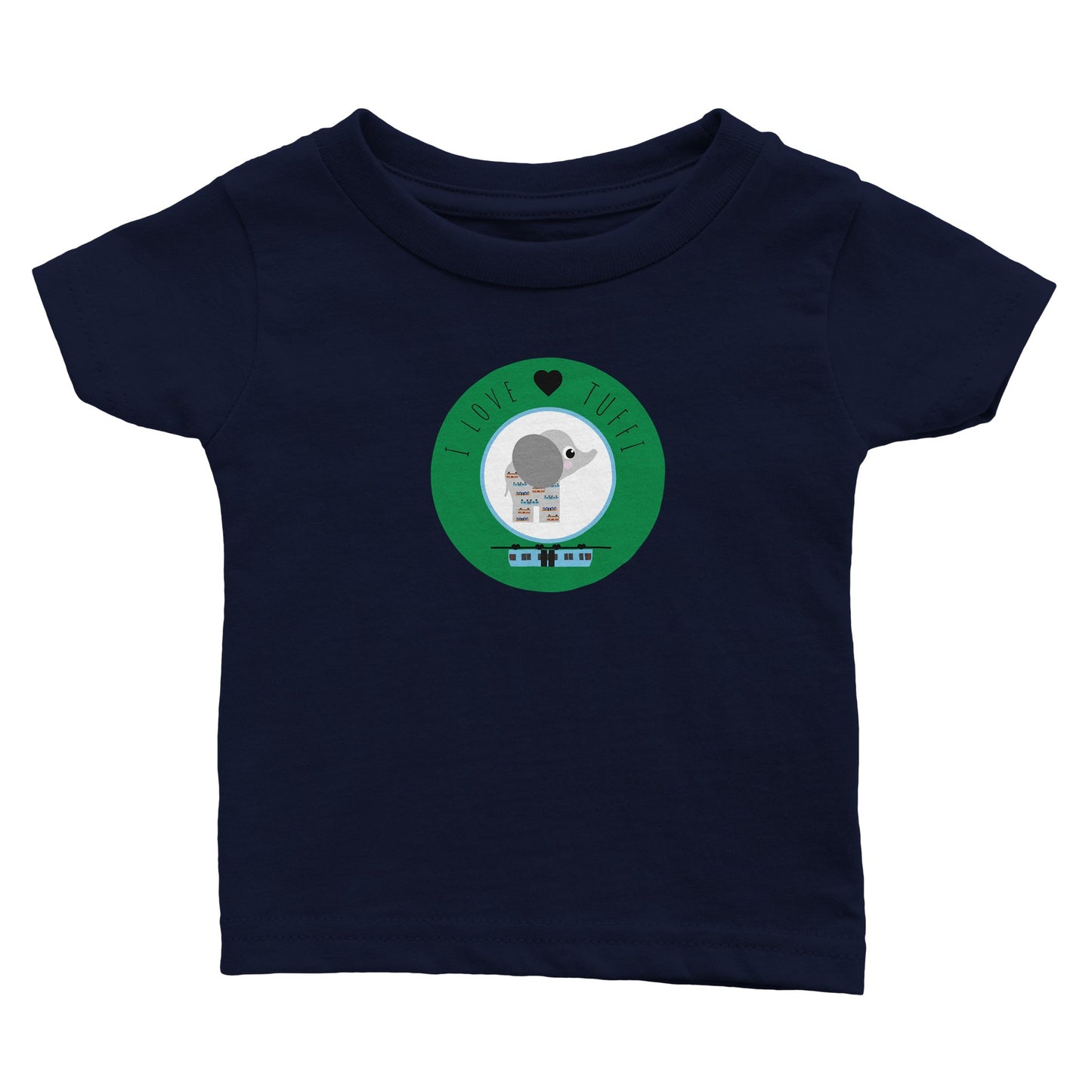 Wuppertal „I love Tuffi“ Klassisches Baby-T-Shirt mit Rundhalsausschnitt