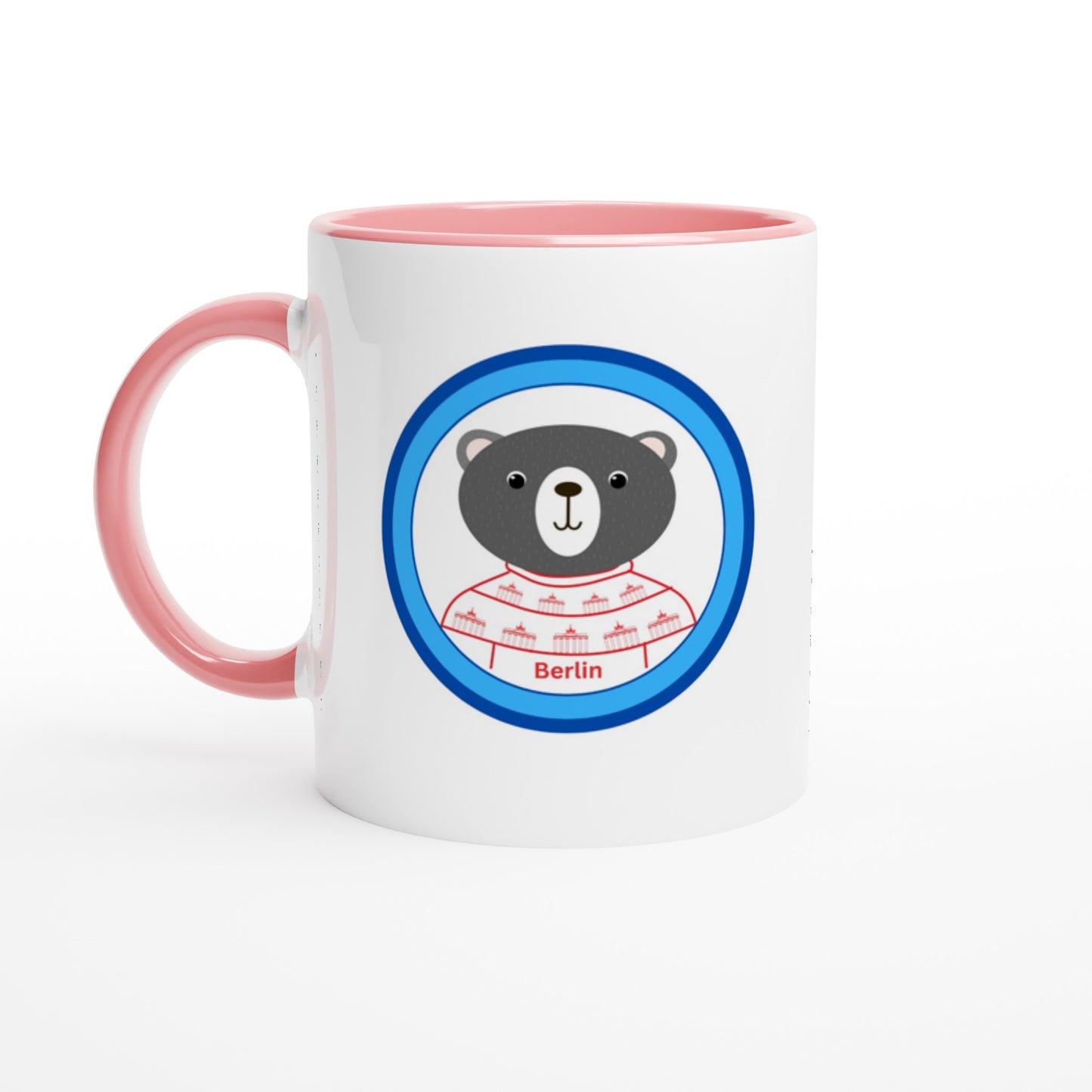 Berlin Kleiner Bär Weiße Keramiktasse 11oz mit Farbe an der Innenseite