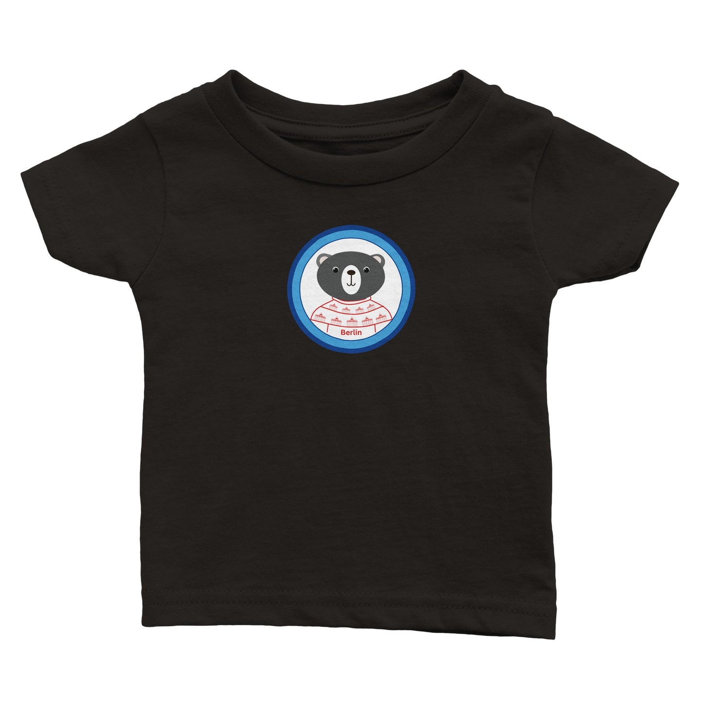 Berlin Kleiner Bär Klassisches Baby-T-Shirt mit Rundhalsausschnitt