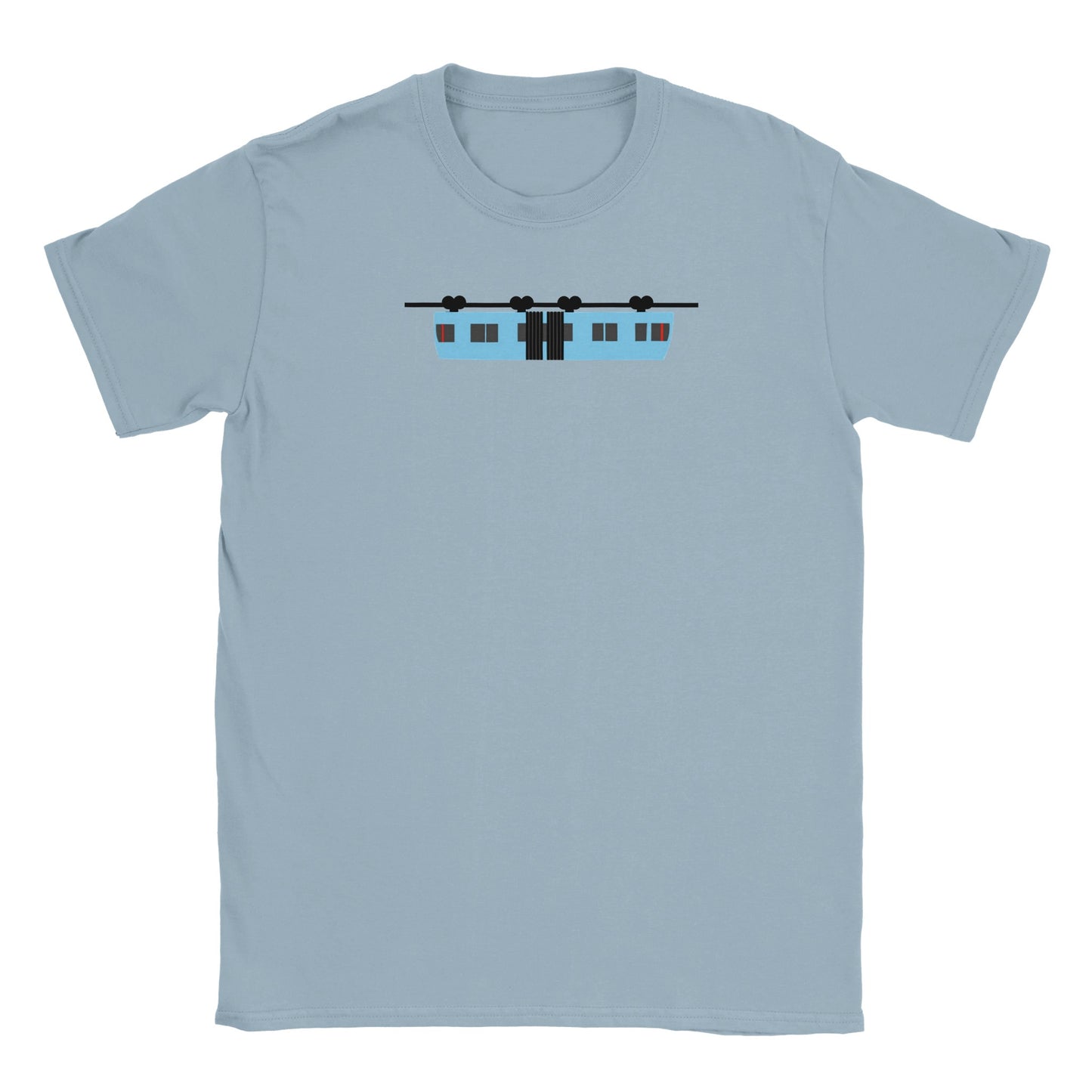 Blaue Schwebebahn Klassisches Kinder-T-Shirt mit Rundhalsausschnitt