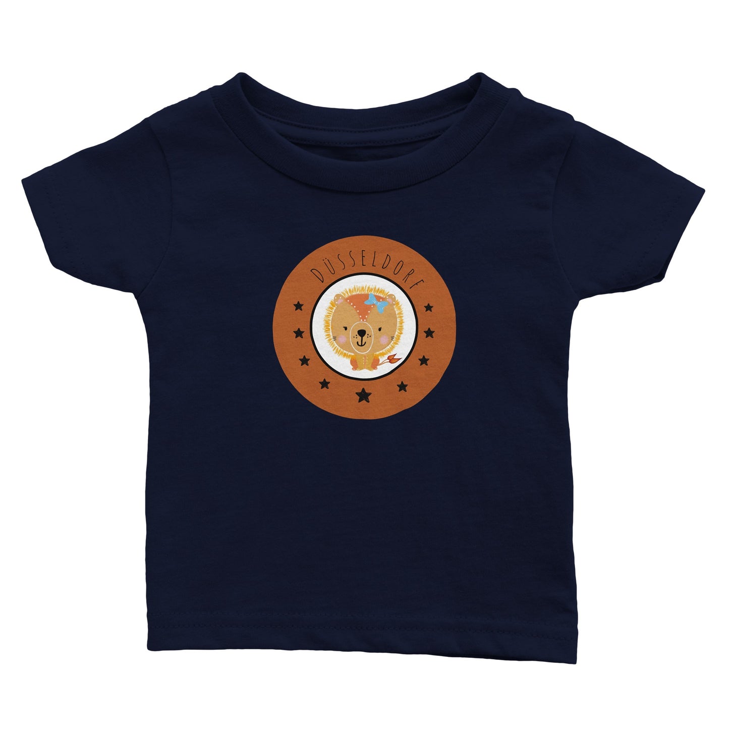Düsseldorf „Kleine Löwin“ Klassisches Baby-T-Shirt mit Rundhalsausschnitt