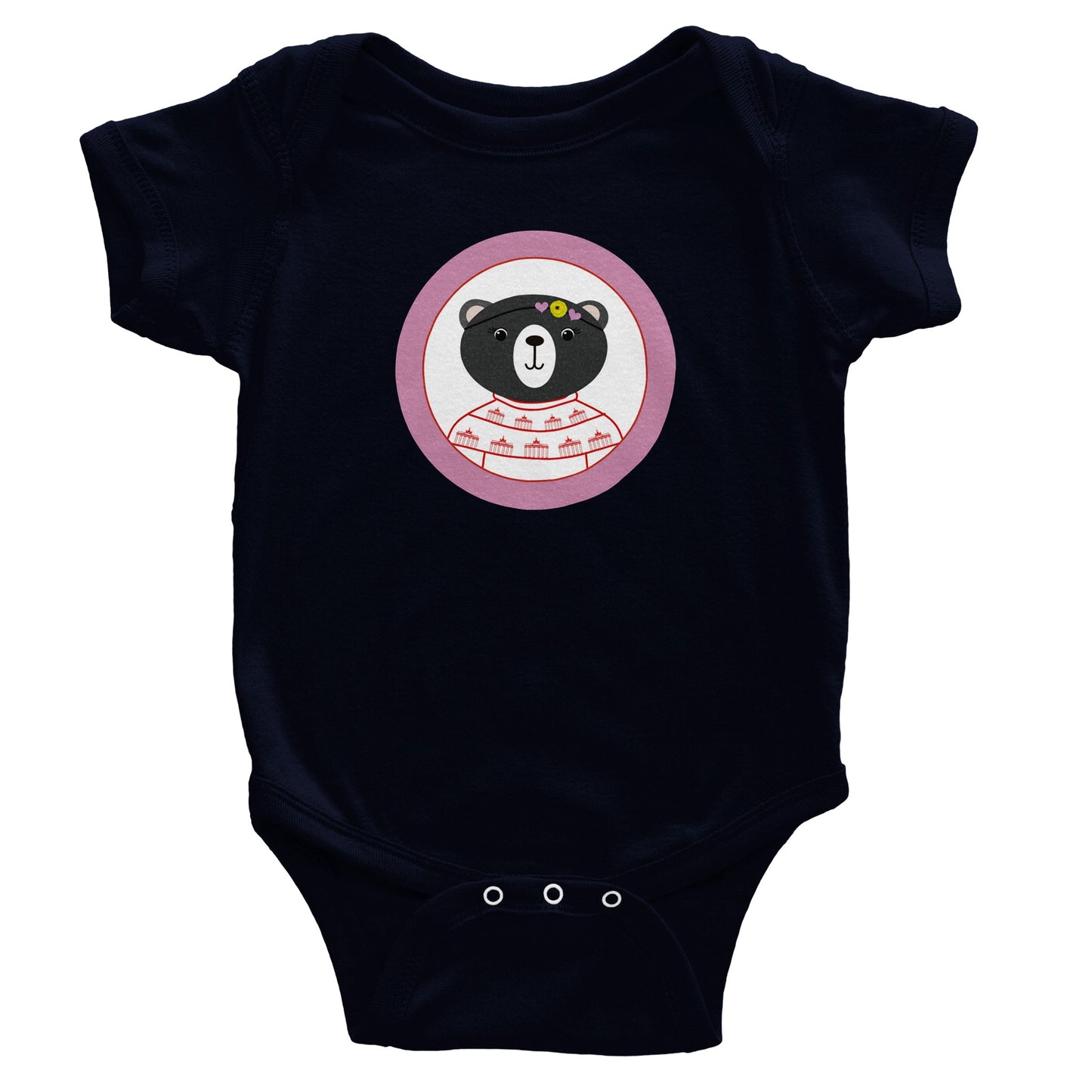 Berlin Kleine Bärin Klassischer kurzärmeliger Baby-Strampler