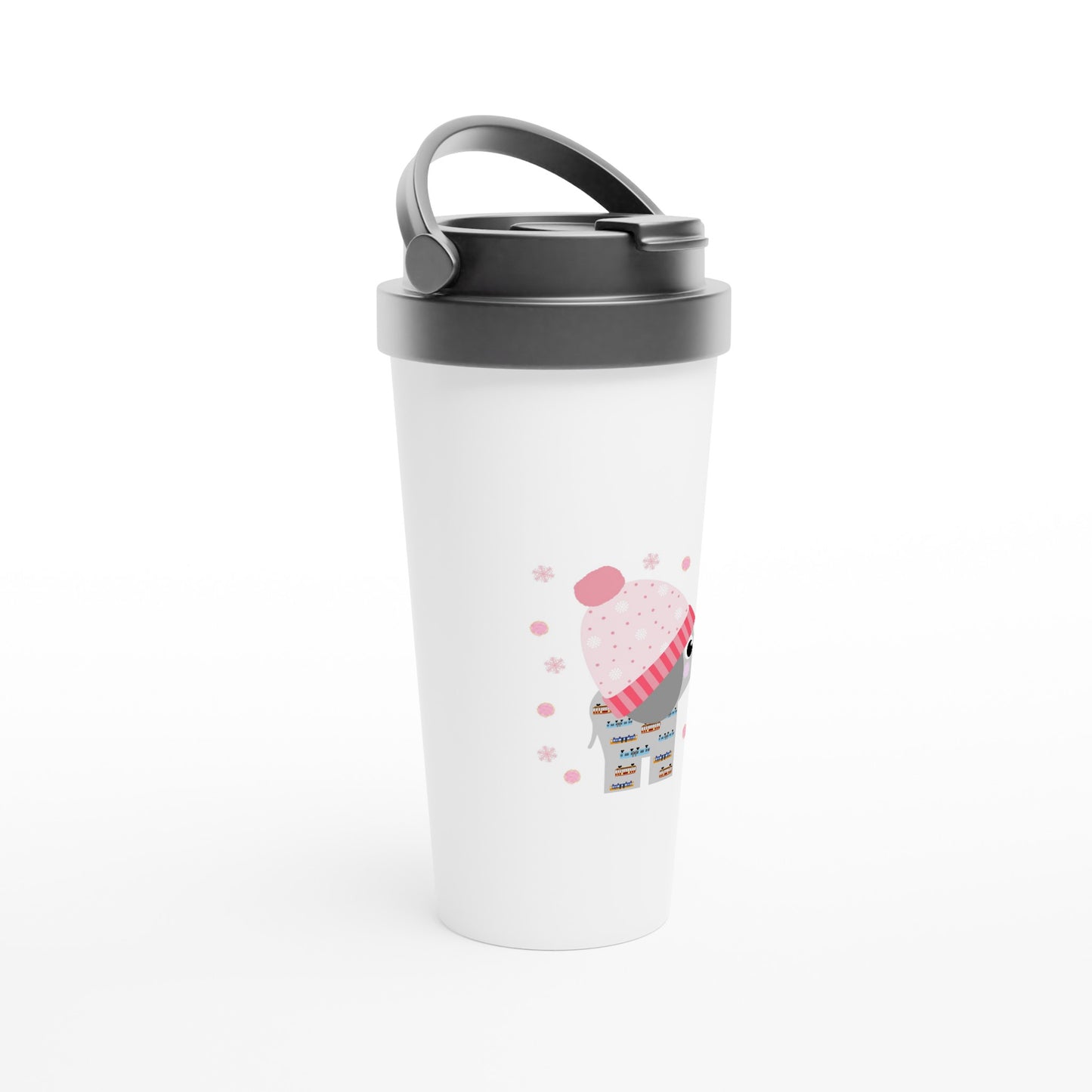 Wuppertal Tuffi Mädchen Weißer Edelstahl-Reisebecher (15oz)