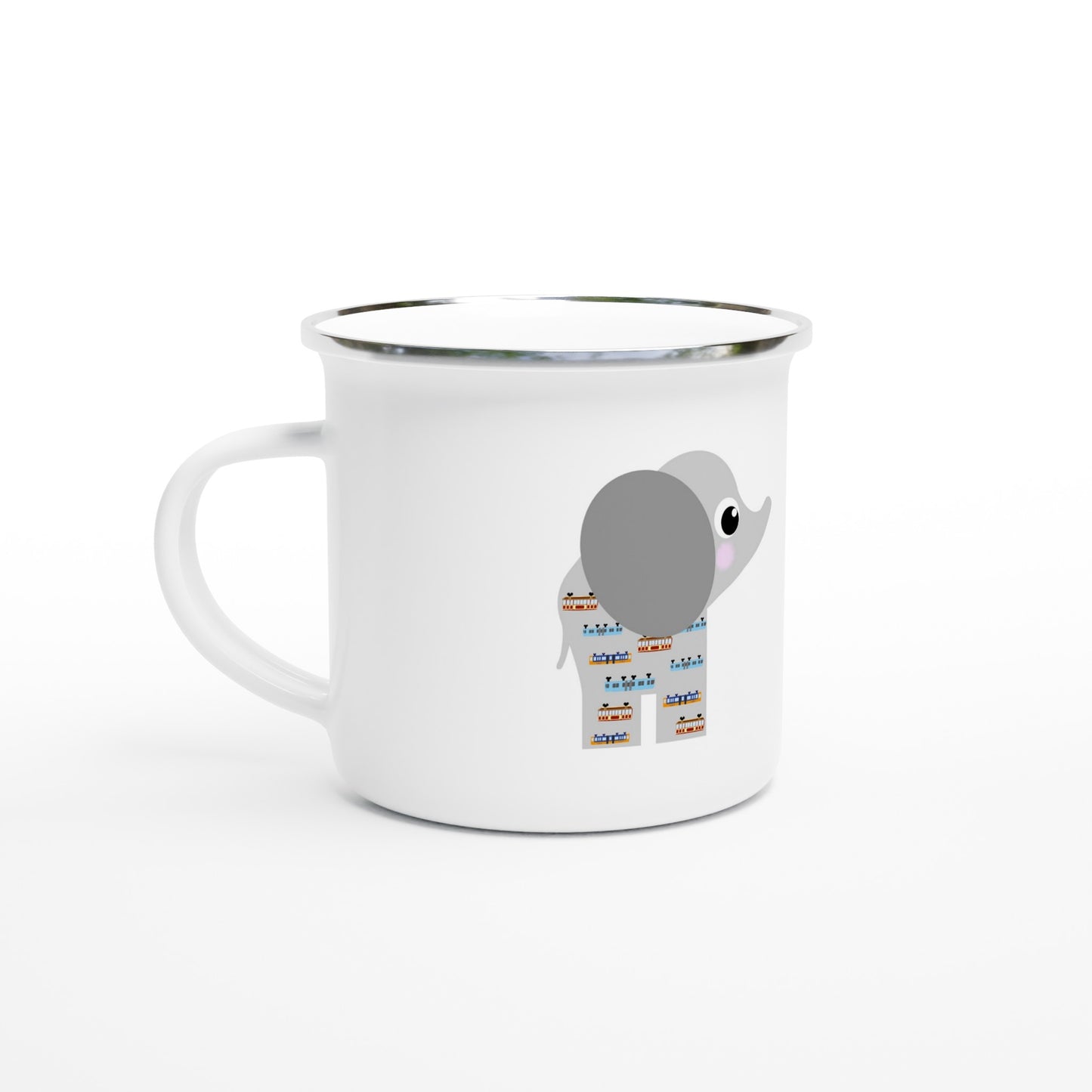 Weiße Emaille-Tasse (12oz)