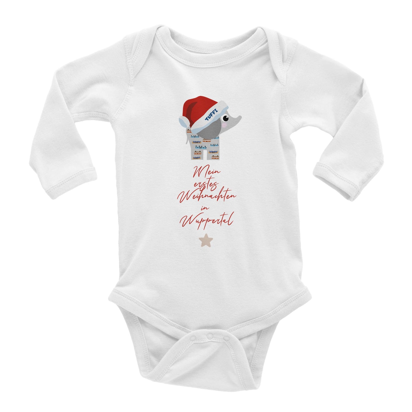 Wuppertal Tuffi Mein erstes Weihnachten Klassischer langärmliger Baby-Strampler