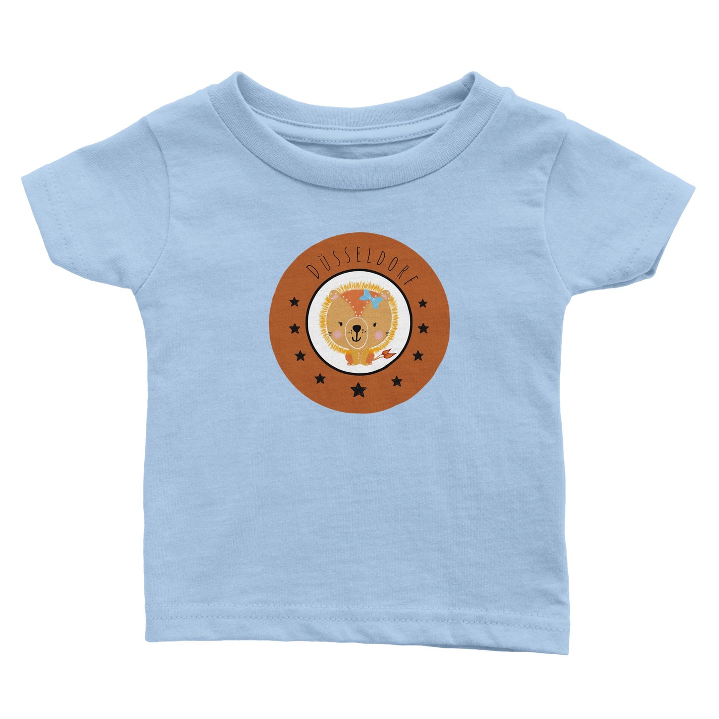 Düsseldorf „Kleine Löwin“ Klassisches Baby-T-Shirt mit Rundhalsausschnitt