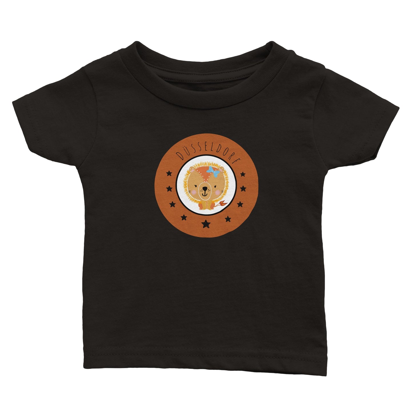 Düsseldorf „Kleine Löwin“ Klassisches Baby-T-Shirt mit Rundhalsausschnitt