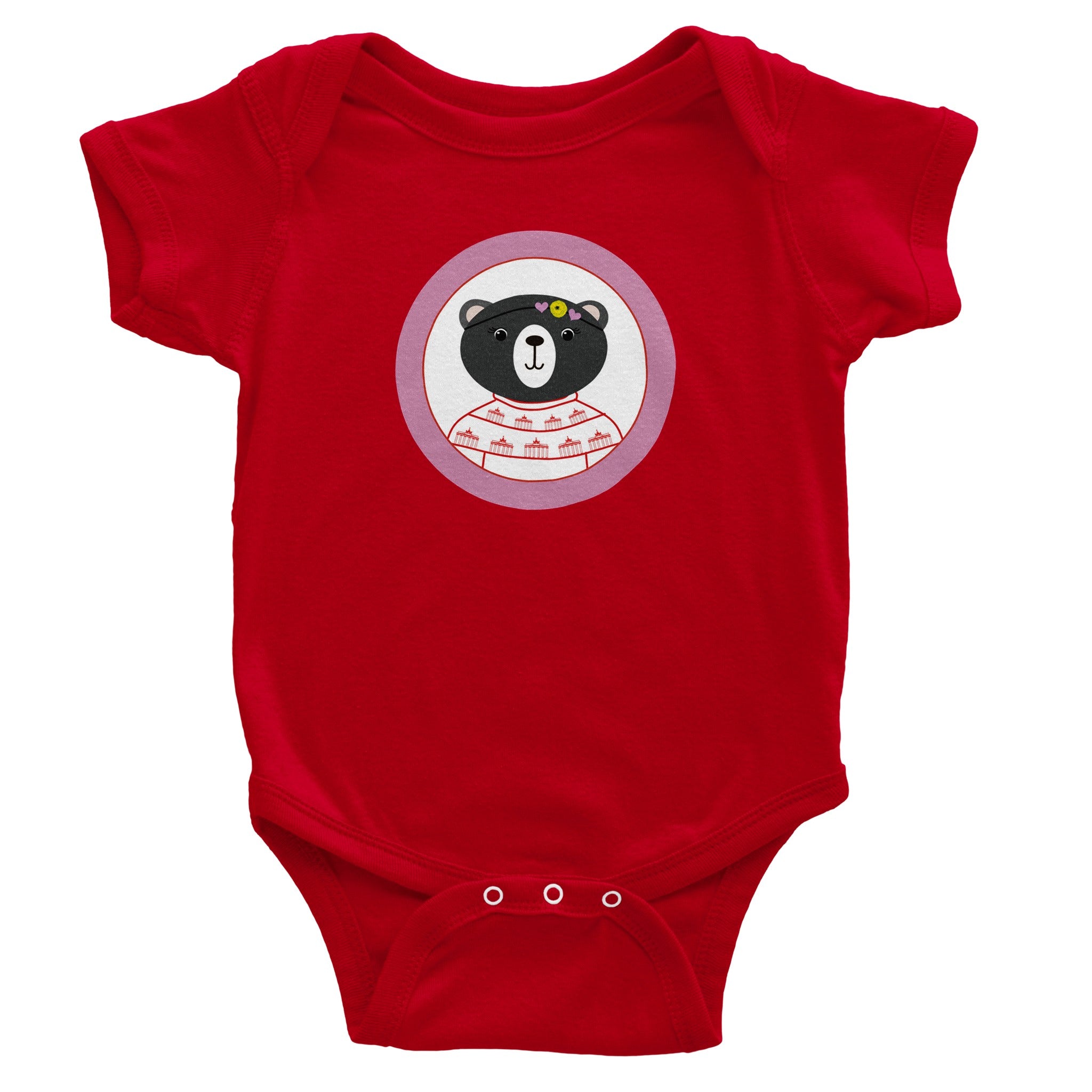 Berlin Kleine Bärin Klassischer kurzärmeliger Baby-Strampler