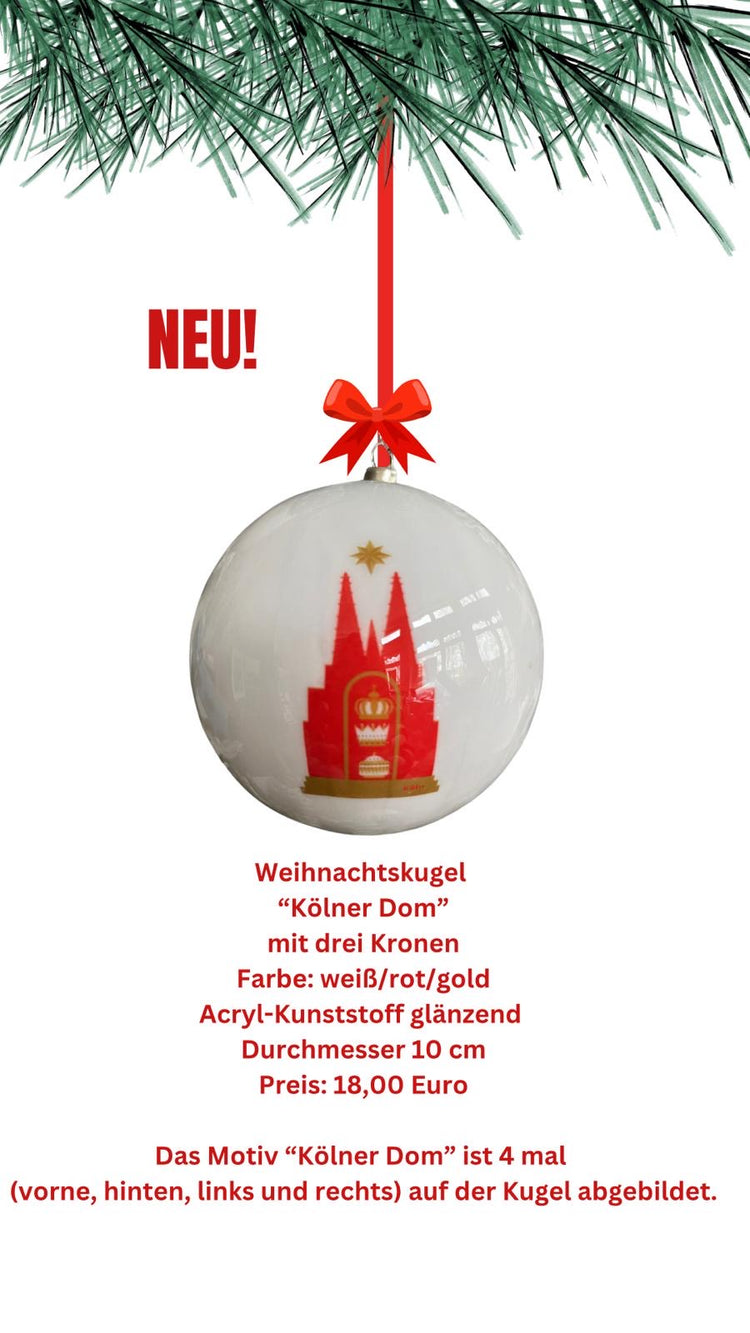 Weihnachtskugel "Kölner Dom" mit drei Kronen