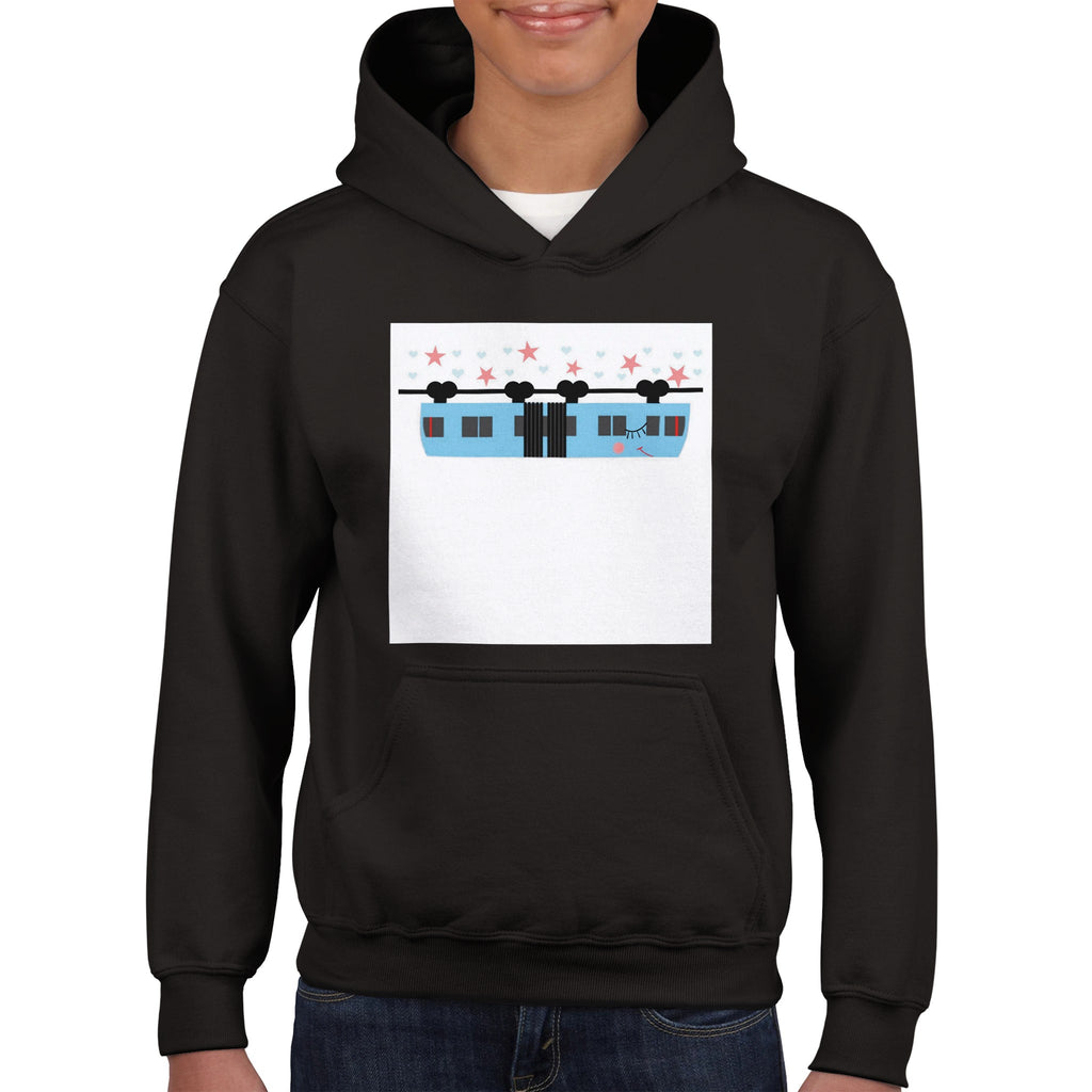Klassischer Kinder-Hoodie Schwebebahn Blau