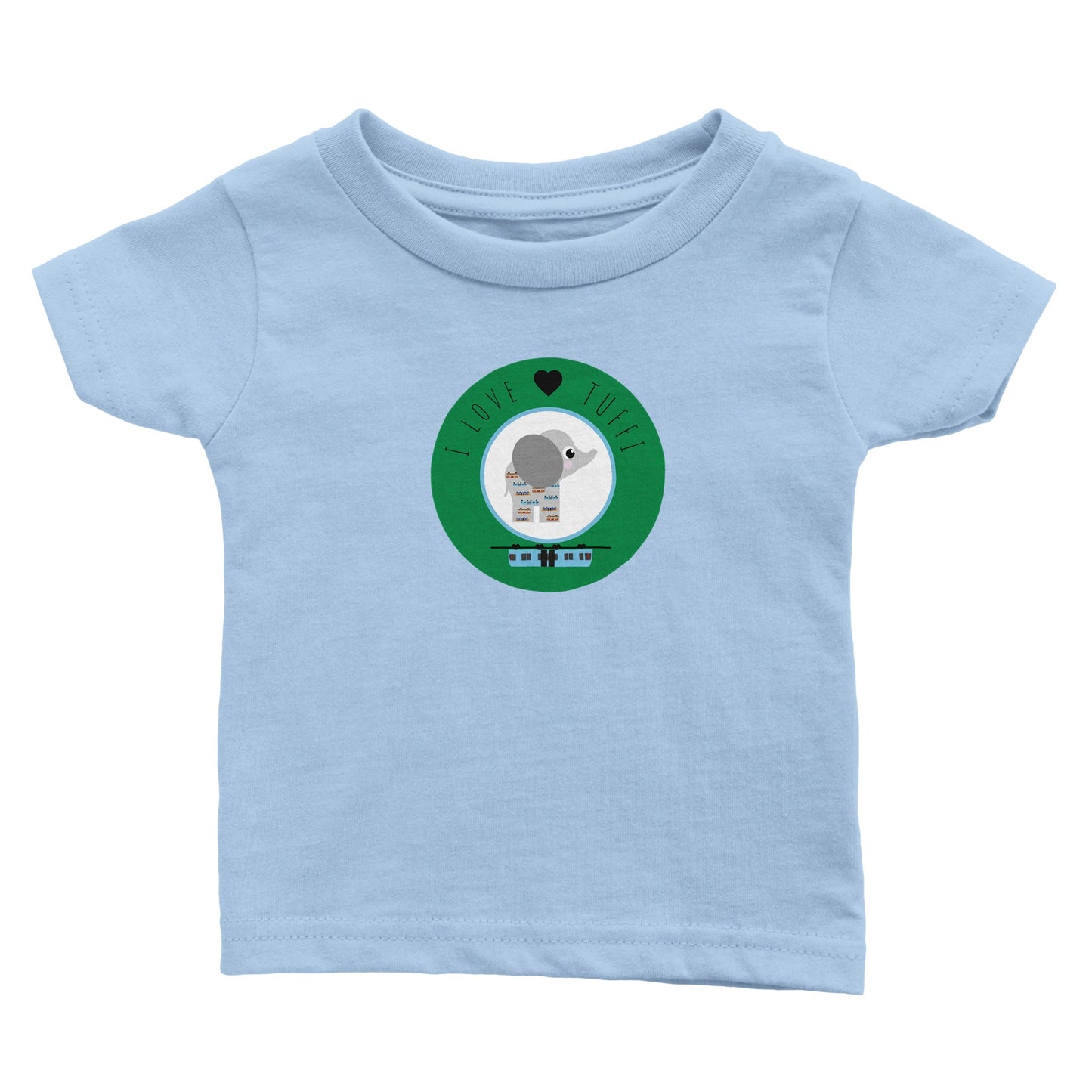 Wuppertal „I love Tuffi“ Klassisches Baby-T-Shirt mit Rundhalsausschnitt