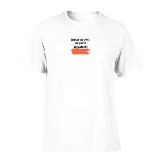 Heimat=Kunst Performance Unisex-T-Shirt mit Rundhalsausschnitt