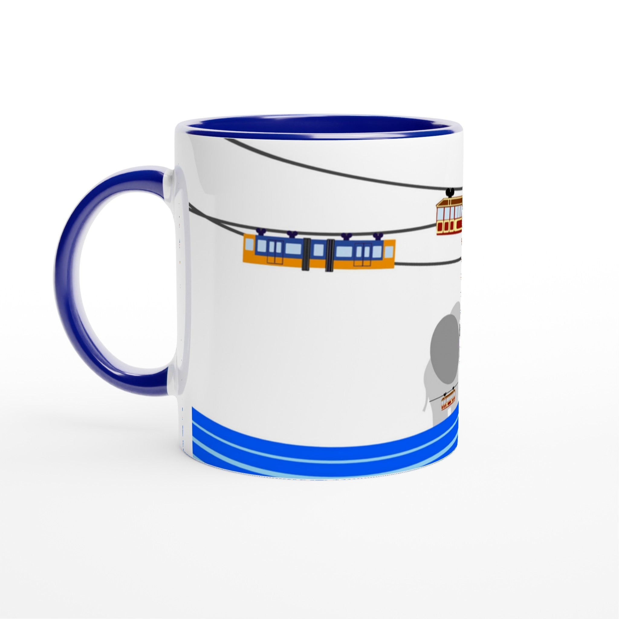 Weiße Keramiktasse 11oz mit Farbe an der Innenseite