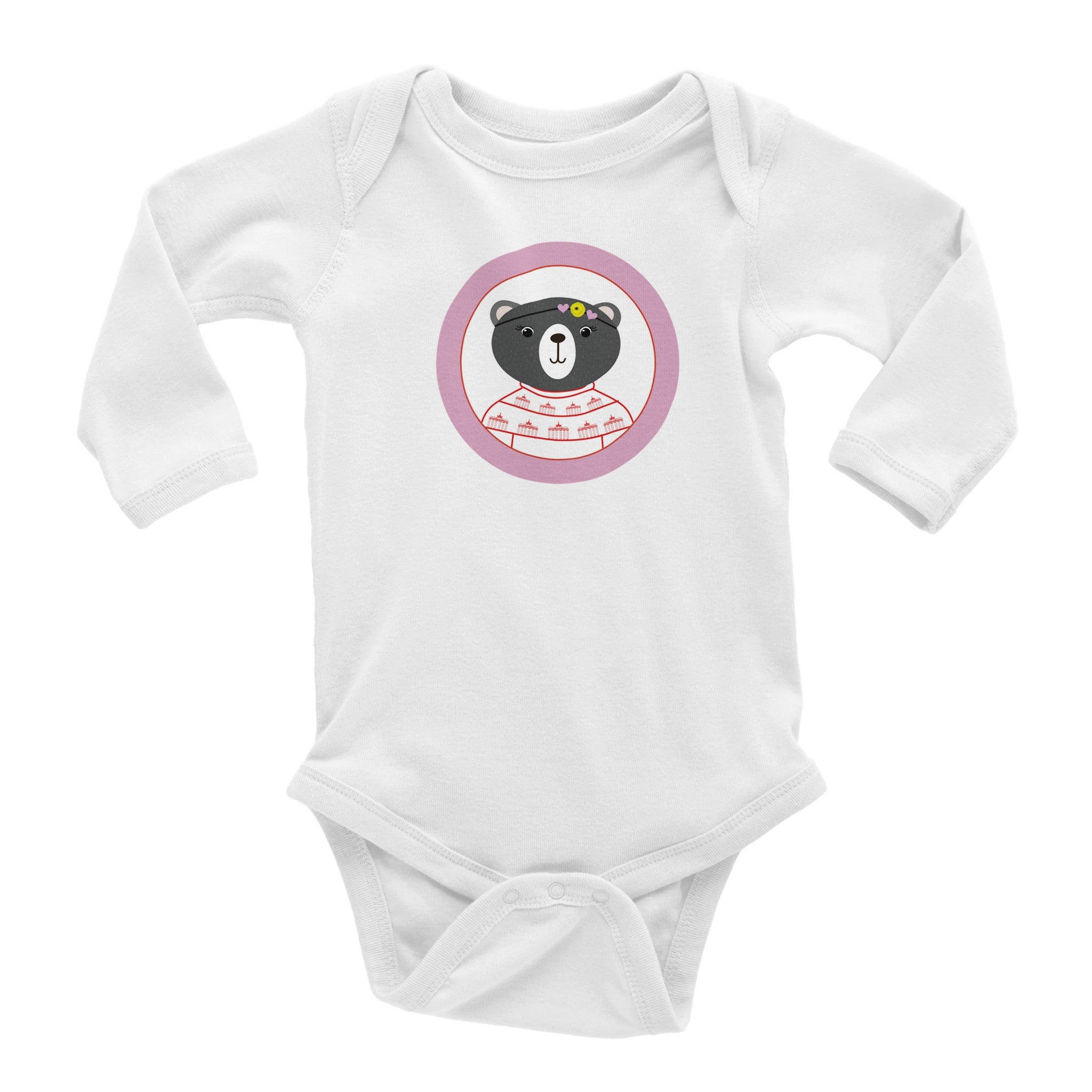 Berlin Kleine Bärin Klassischer langärmliger Baby-Strampler