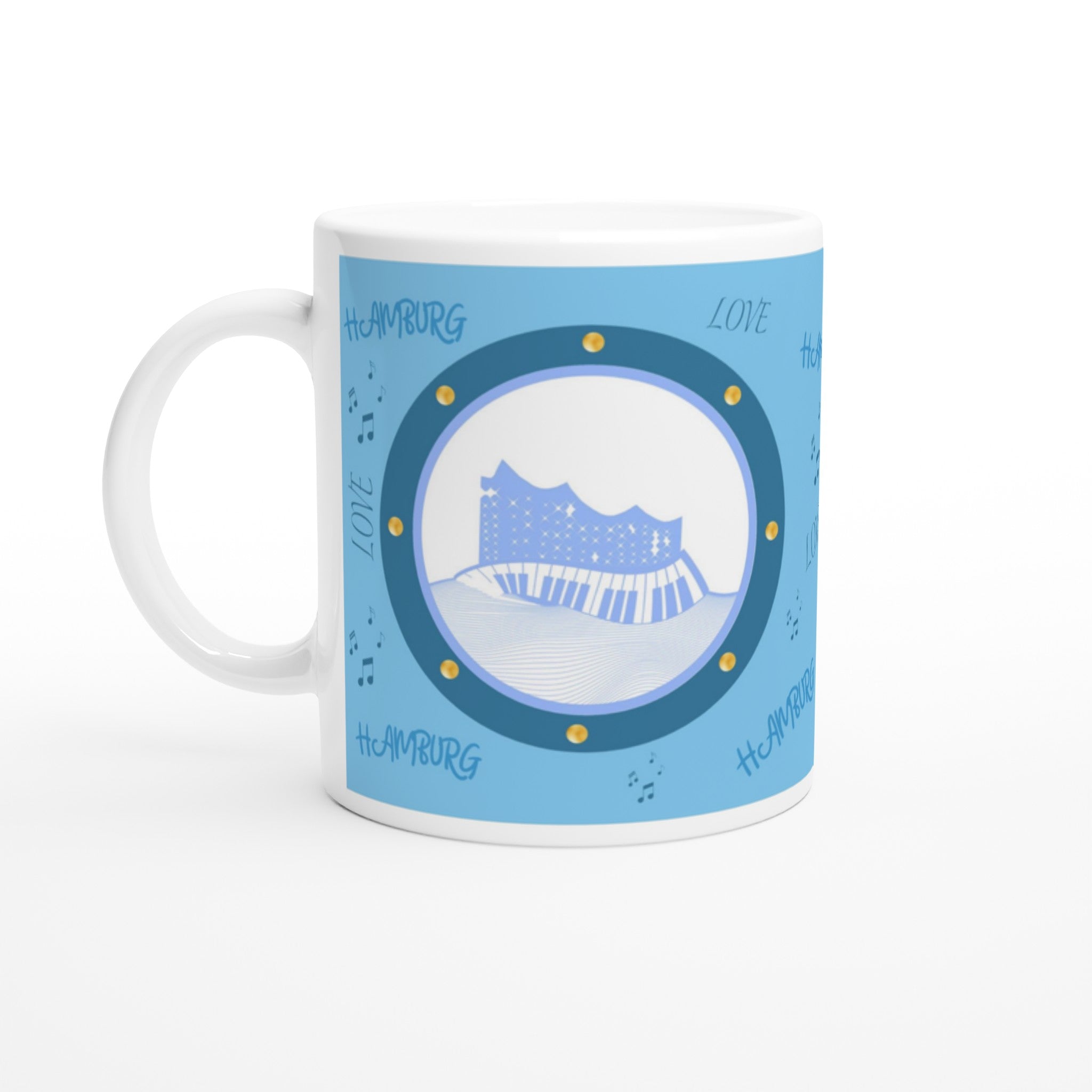 Elbphilharmonie Love Hamburg Weiße Keramiktasse