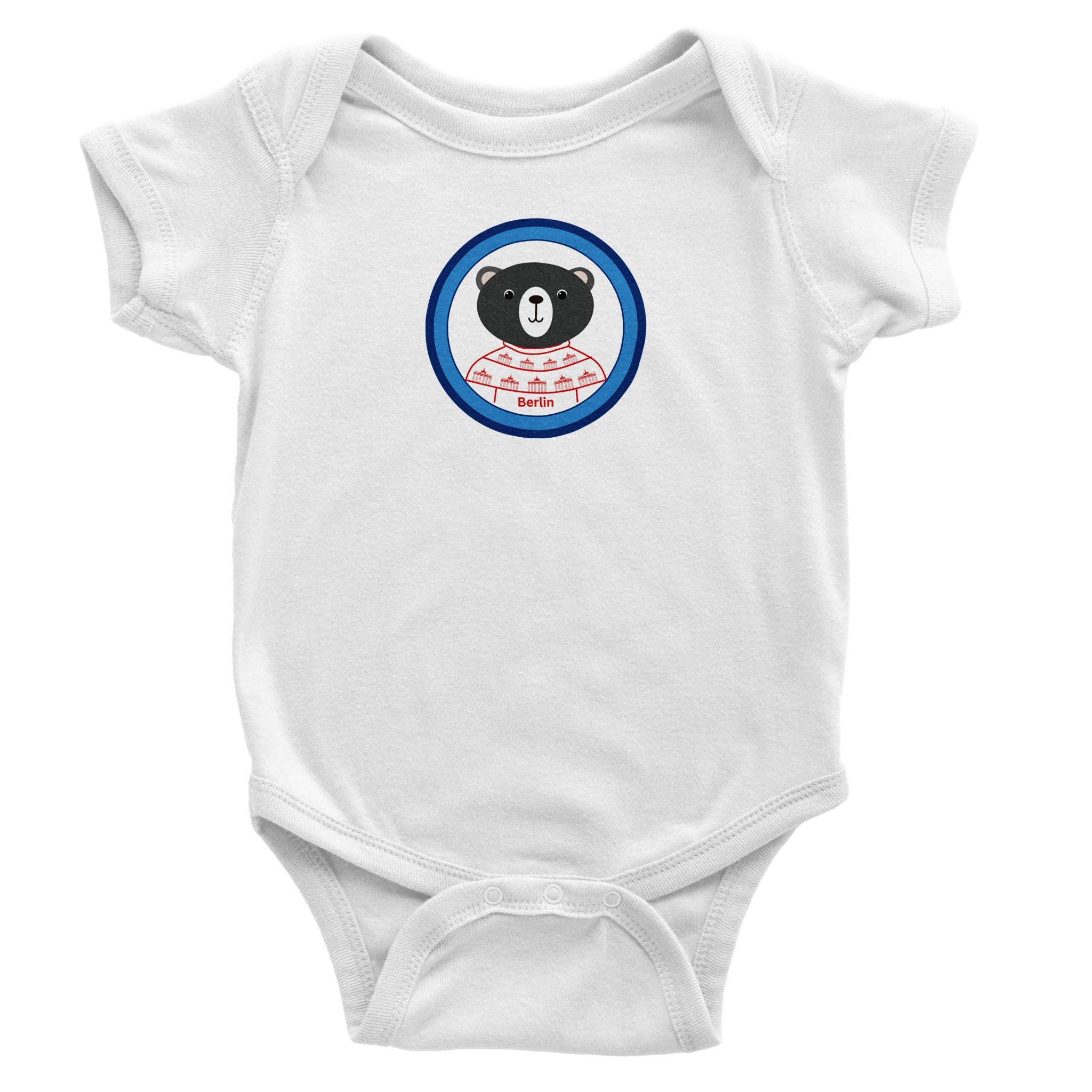 Berlin Kleiner Bär Klassischer kurzärmeliger Baby-Strampler