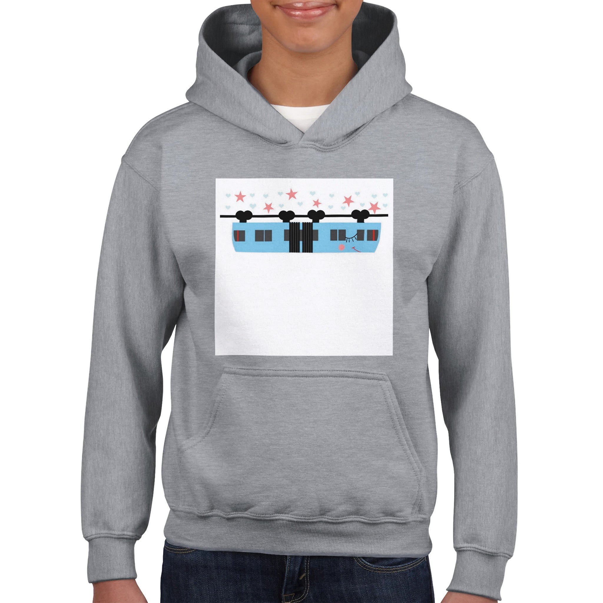 Klassischer Kinder-Hoodie Schwebebahn Blau