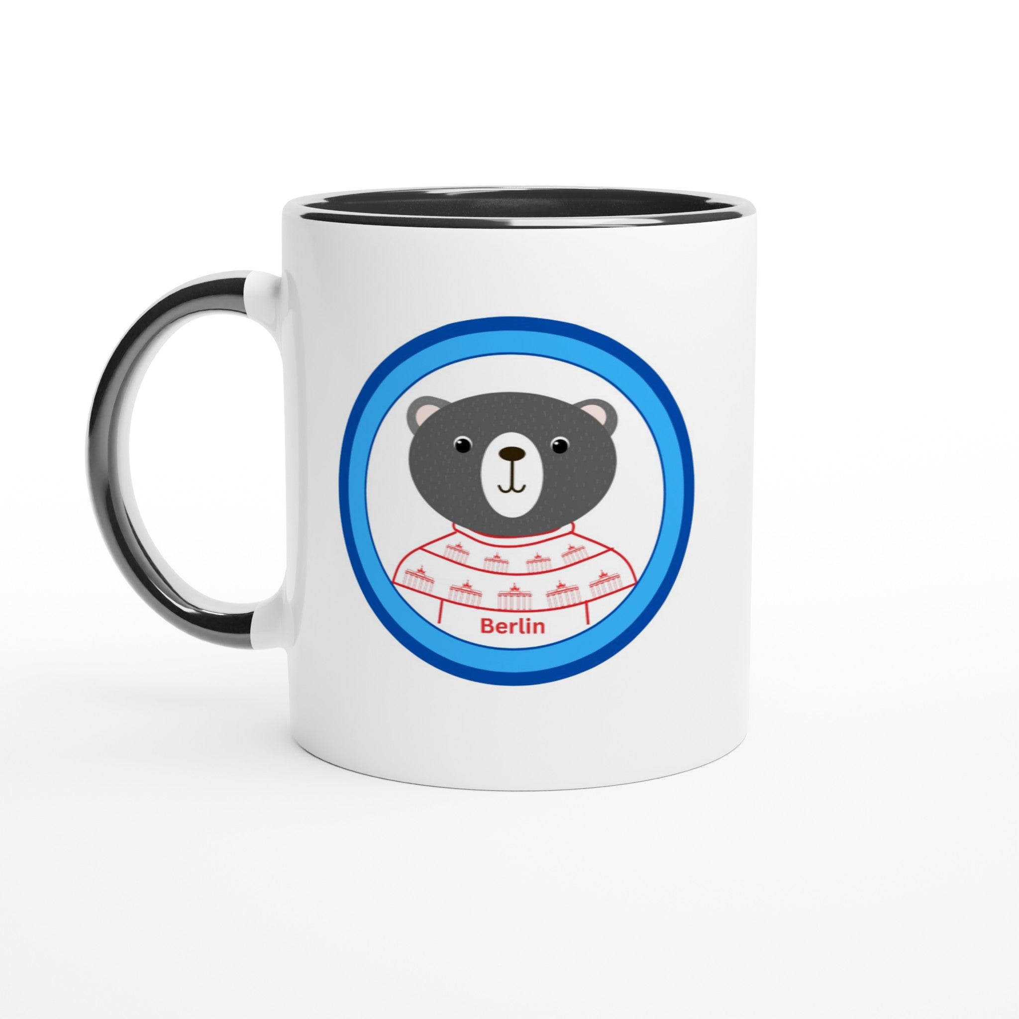 Berlin Kleiner Bär Weiße Keramiktasse 11oz mit Farbe an der Innenseite