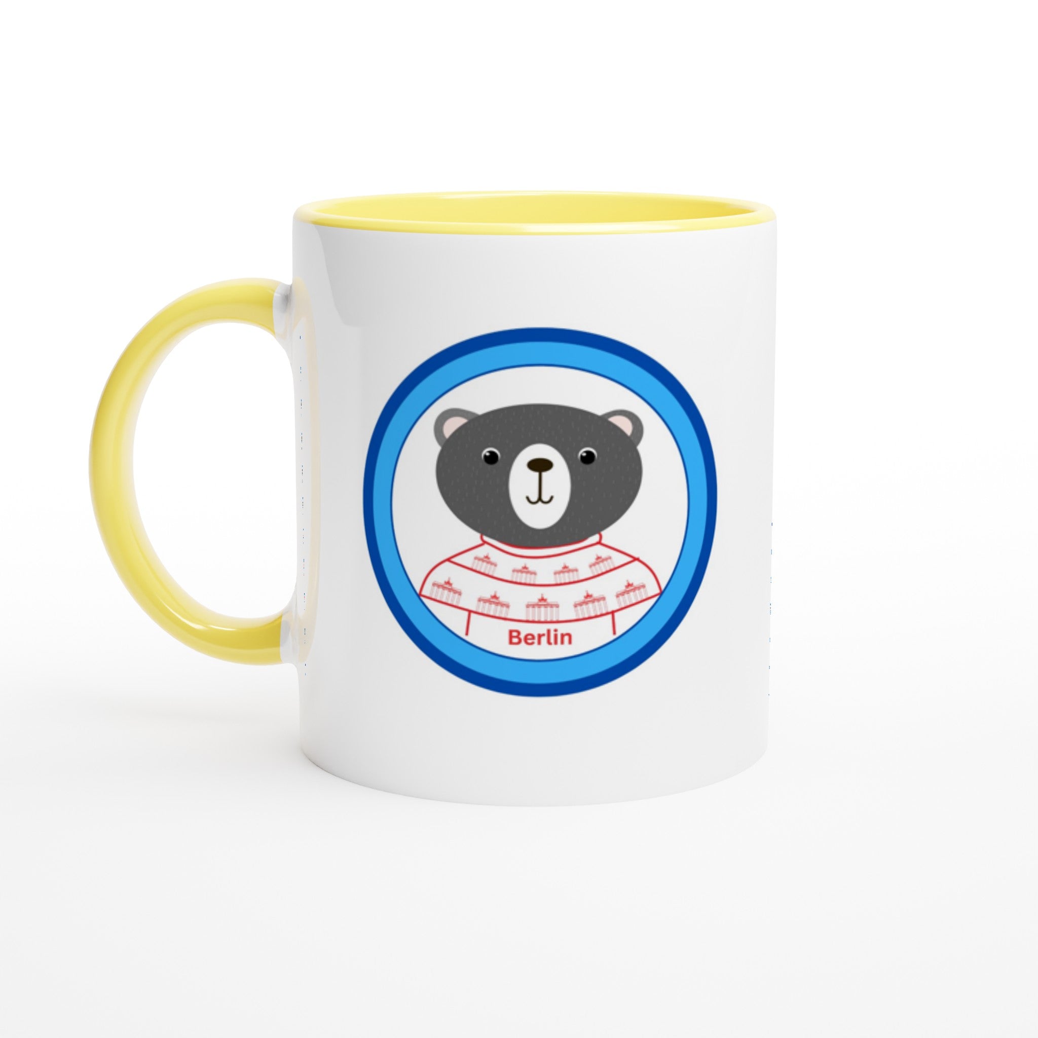 Berlin Kleiner Bär Weiße Keramiktasse 11oz mit Farbe an der Innenseite