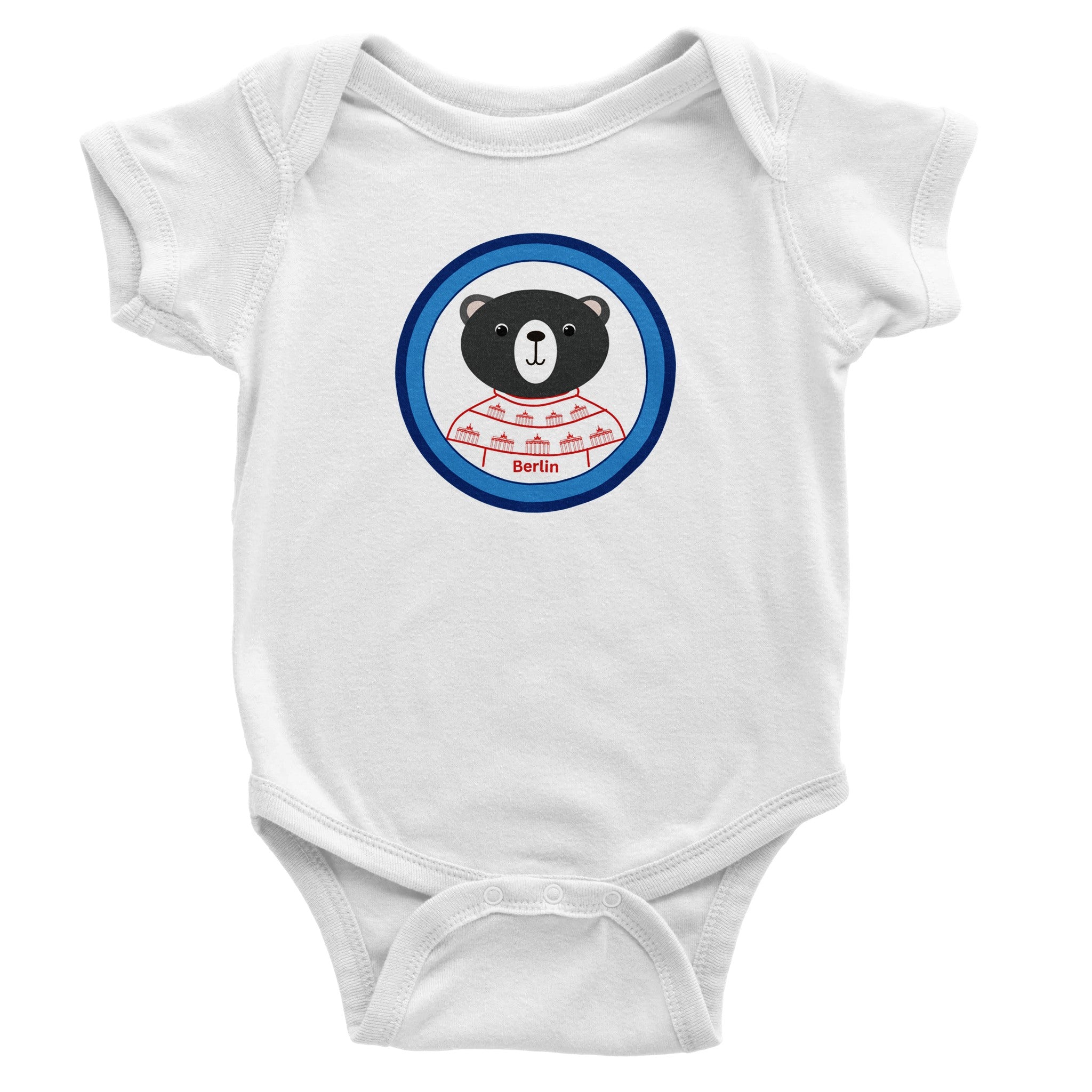 Berlin Kleiner Bär - Klassischer kurzärmeliger Baby-Strampler