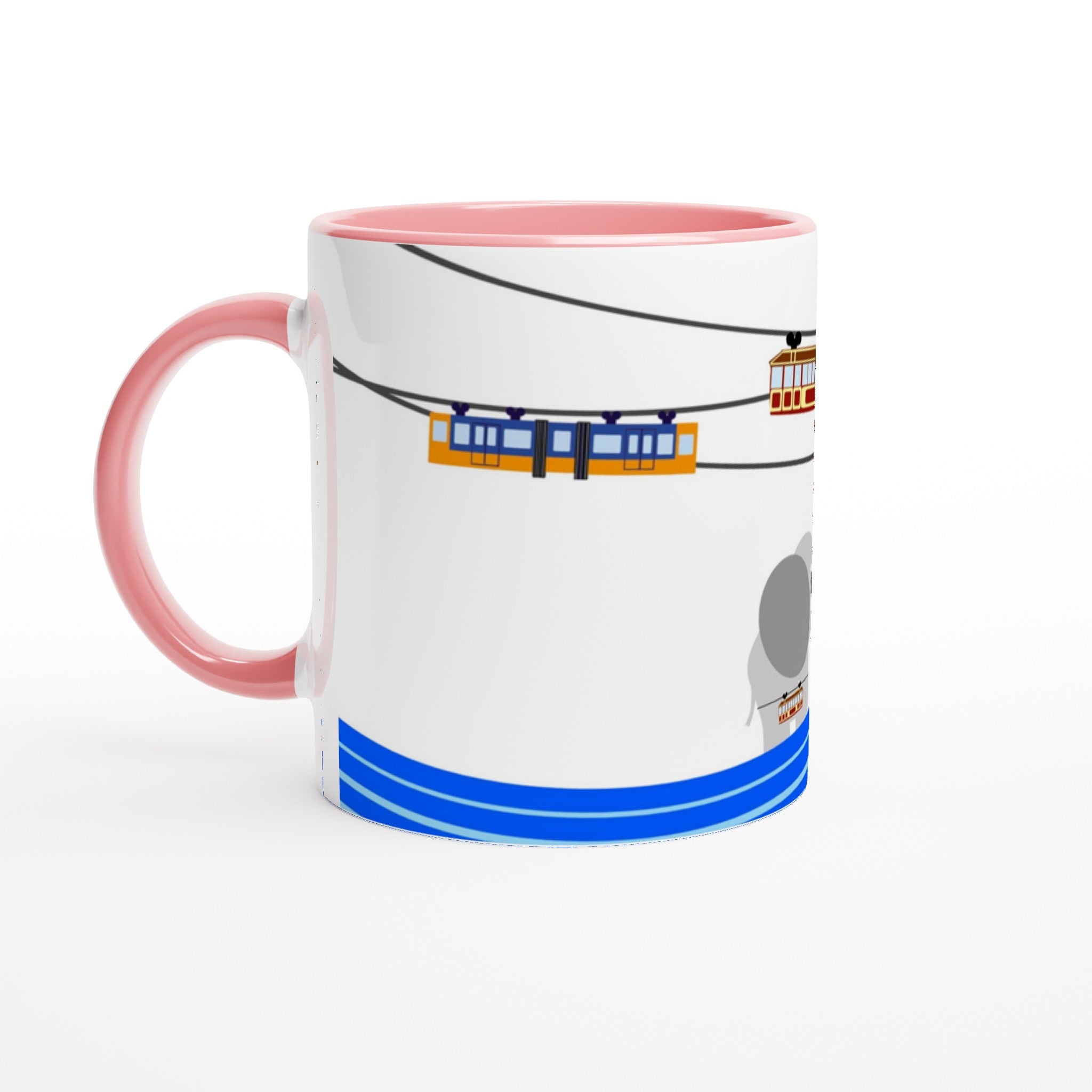 Weiße Keramiktasse 11oz mit Farbe an der Innenseite