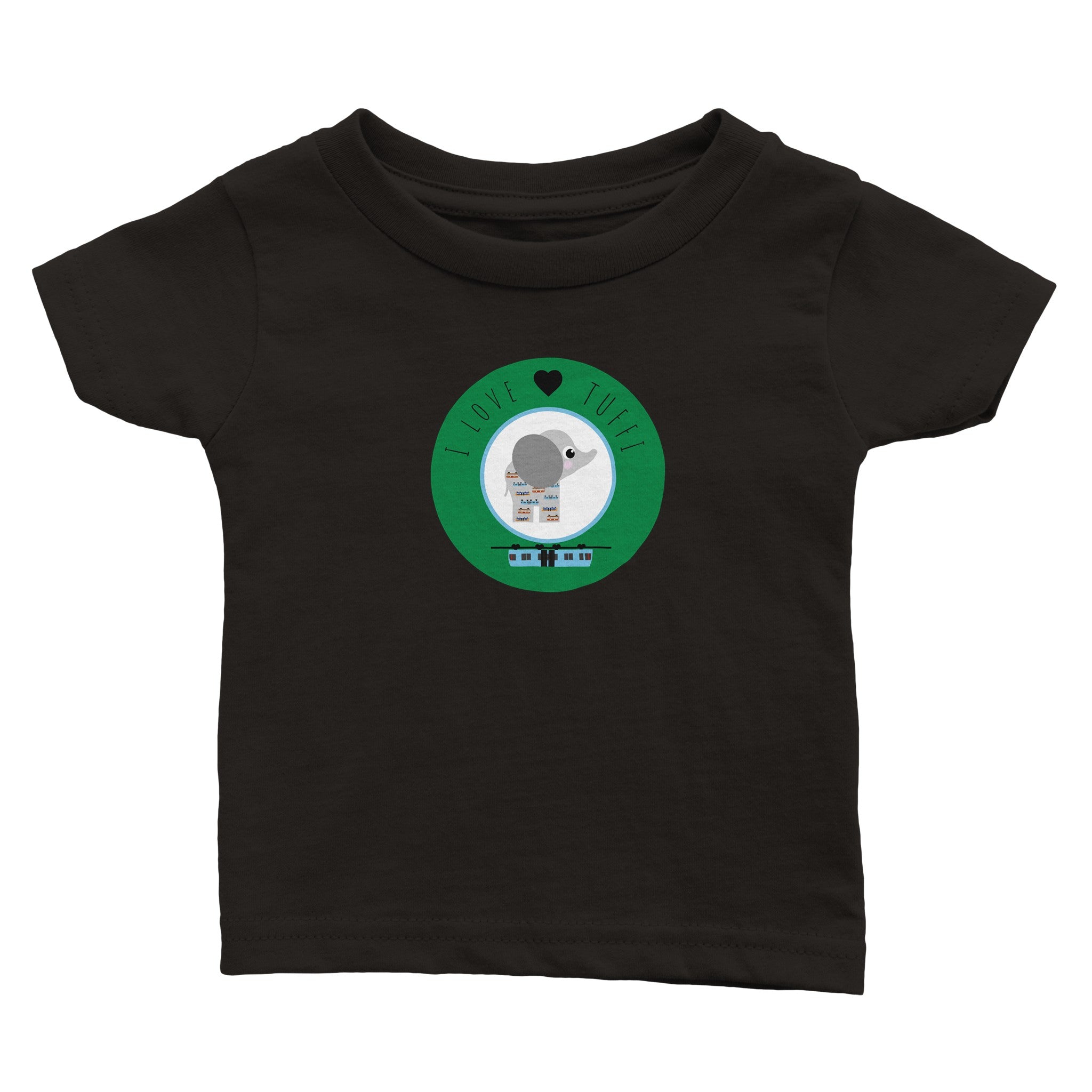 Wuppertal „I love Tuffi“ Klassisches Baby-T-Shirt mit Rundhalsausschnitt