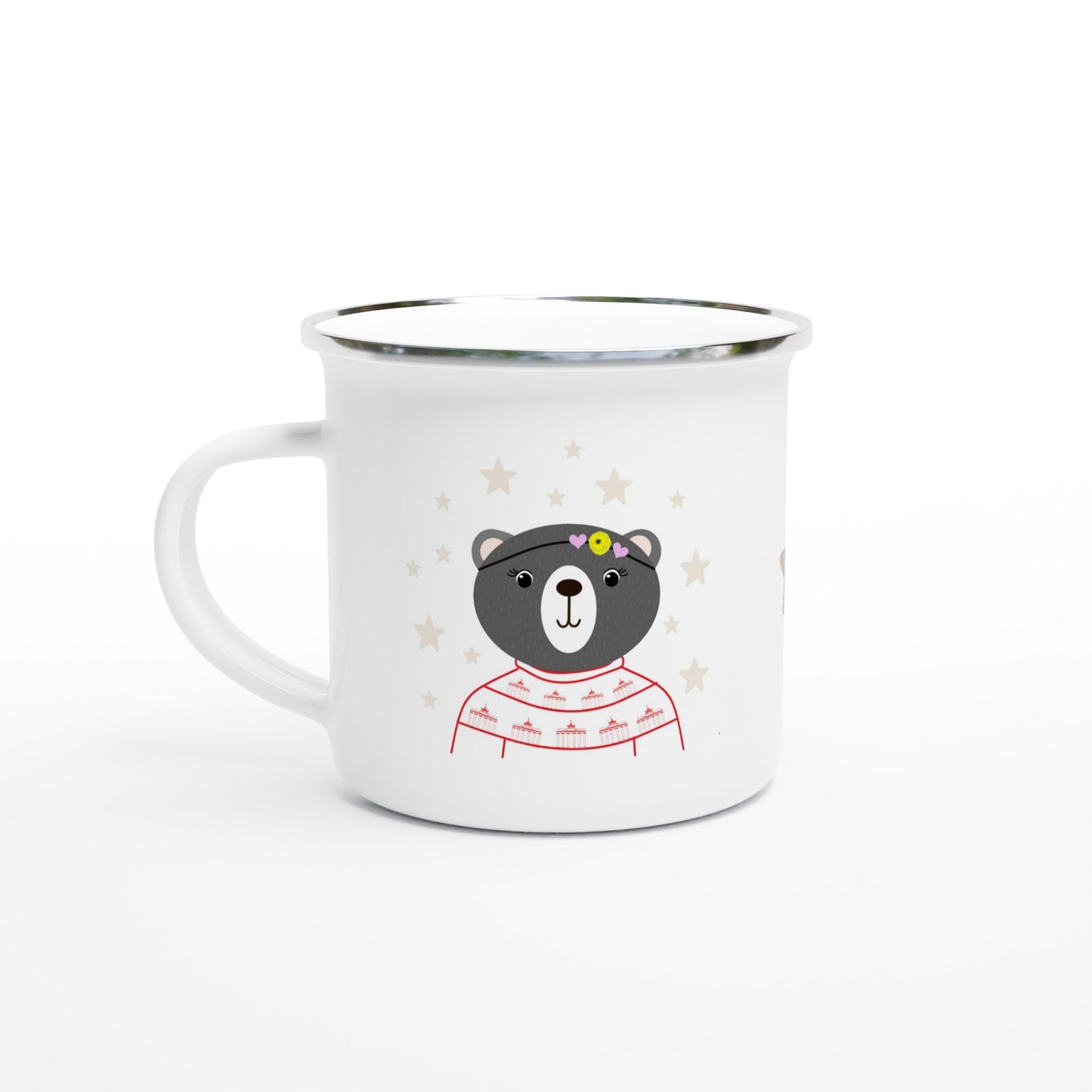 Berlin Kleine Bärin Mein erstes Weihnachten Weiße Emaille-Tasse (12oz)