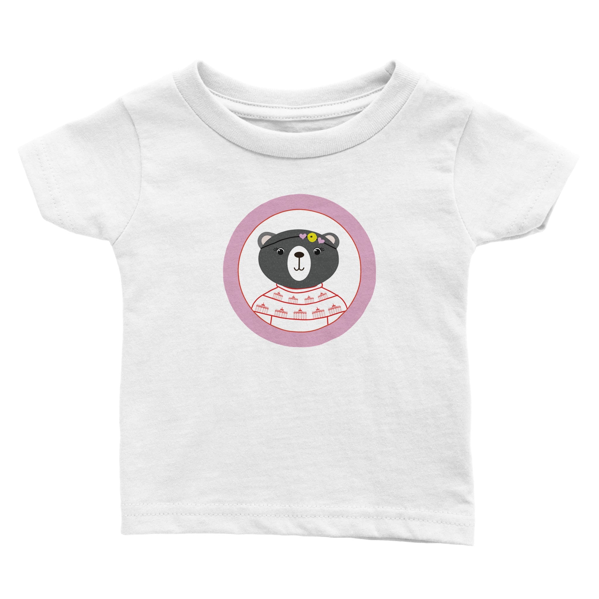 Berlin Kleine Bärin Klassisches Baby-T-Shirt mit Rundhalsausschnitt