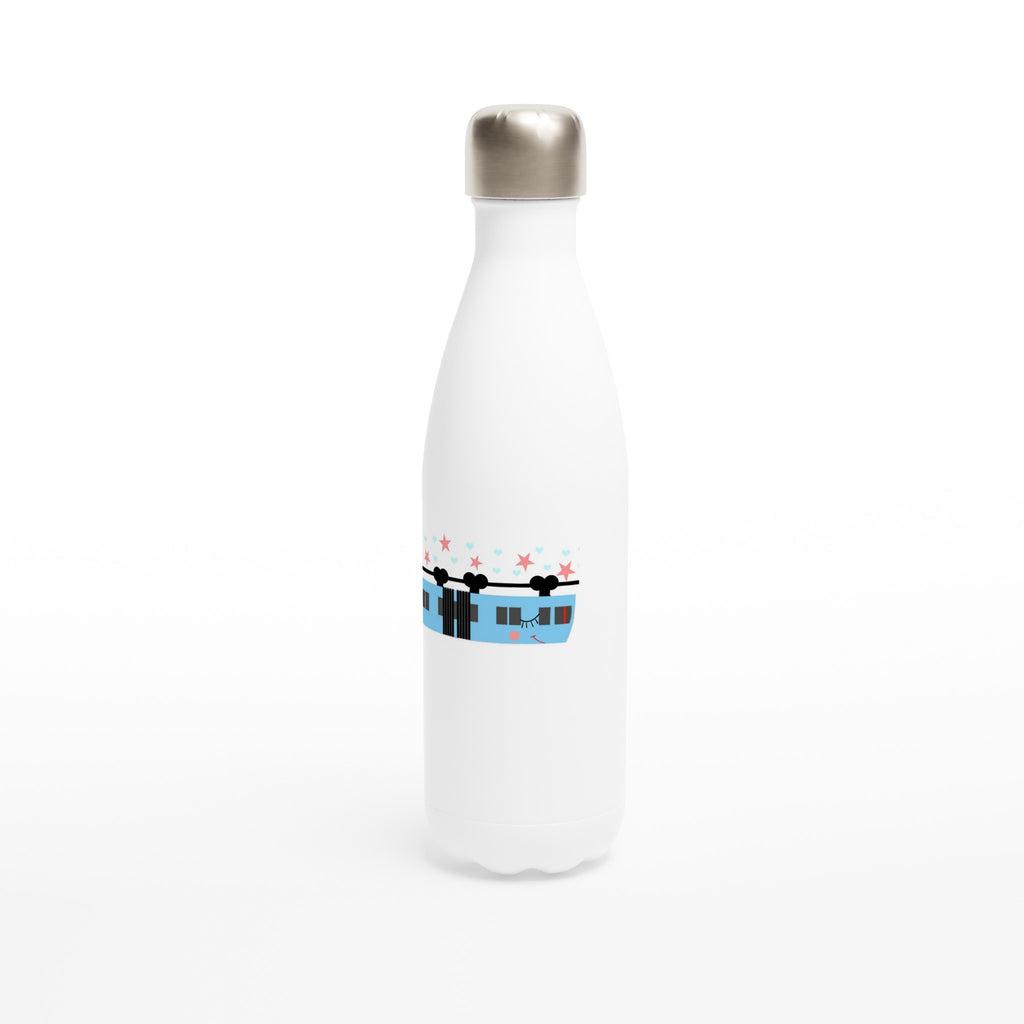 Schwebebahn-Sternchen blau Weiße Edelstahl-Wasserflasche (17oz)