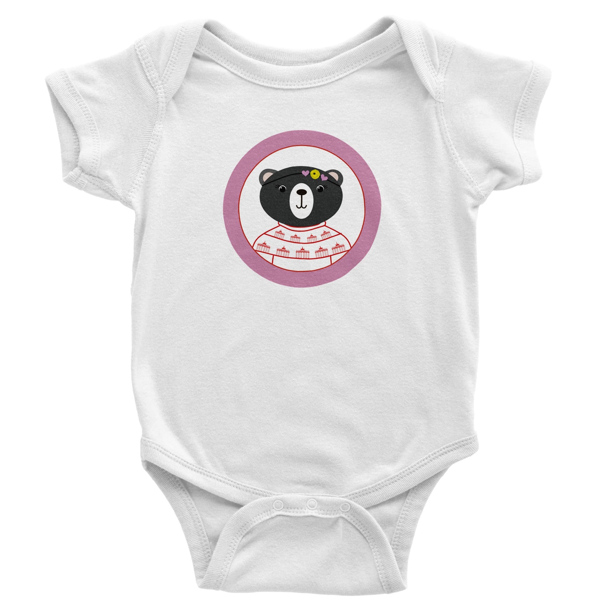 Berlin Kleine Bärin Klassischer kurzärmeliger Baby-Strampler
