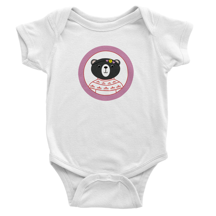 Berlin Kleine Bärin Klassischer kurzärmeliger Baby-Strampler