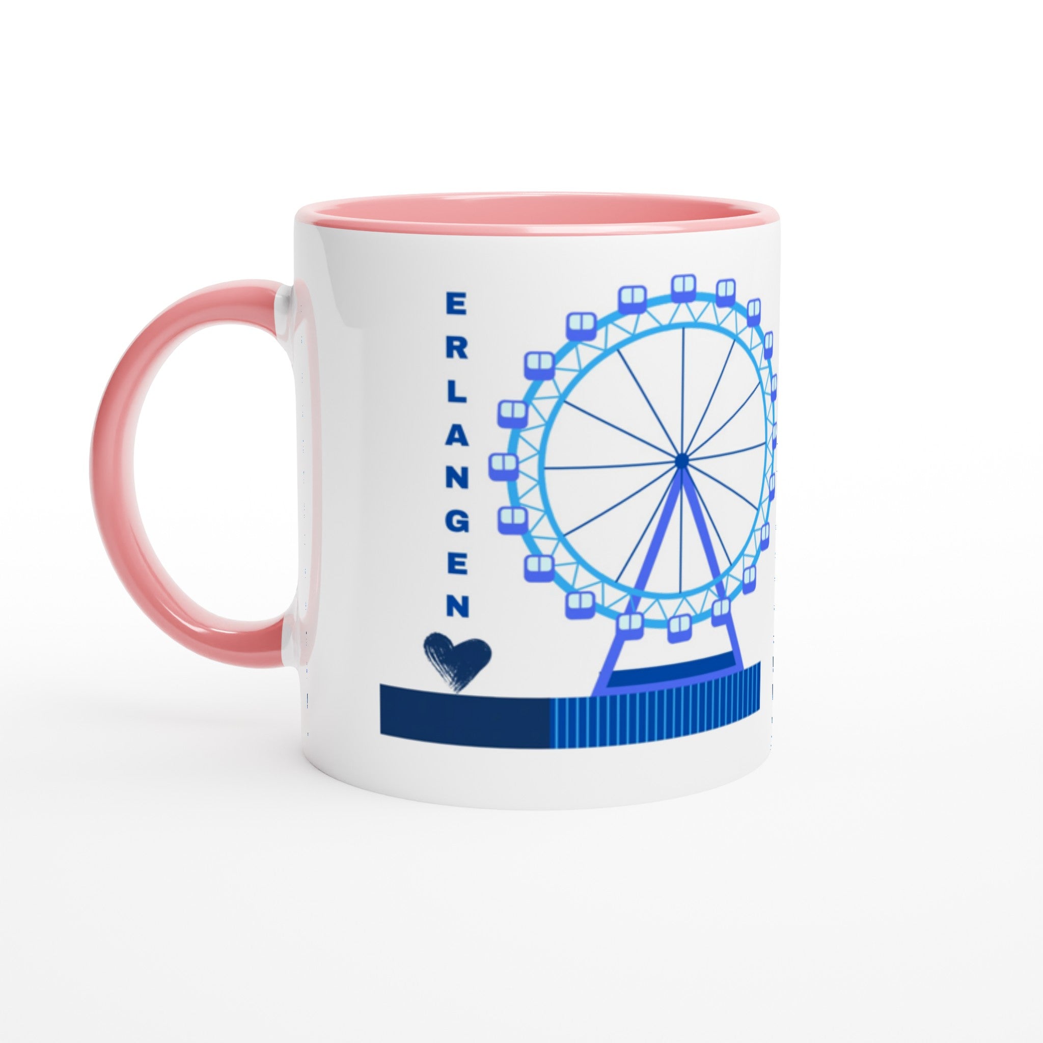 Erlangen Weiße Keramiktasse 11oz mit Farbe an der Innenseite