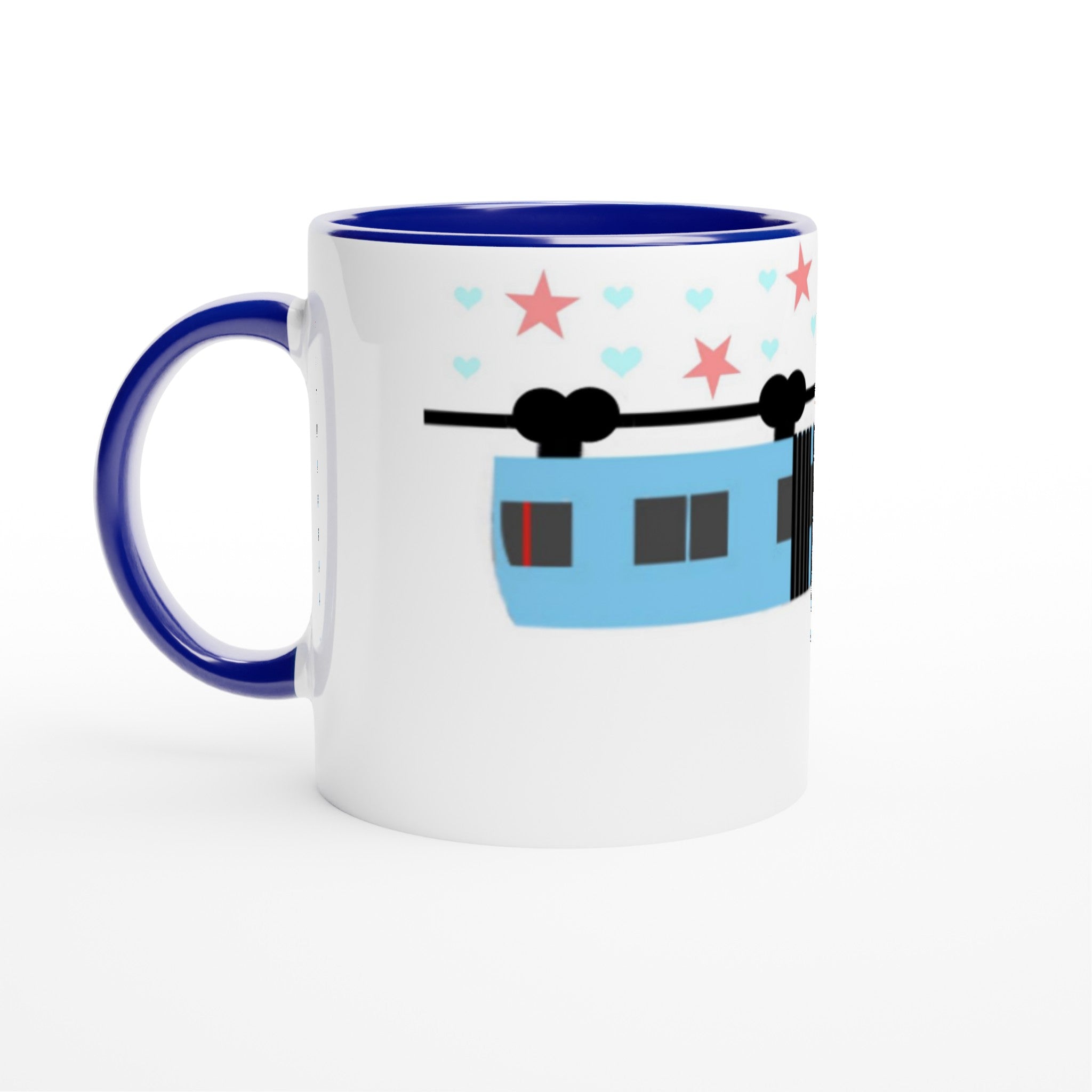 Weiße Keramiktasse 11oz mit Farbe an der Innenseite