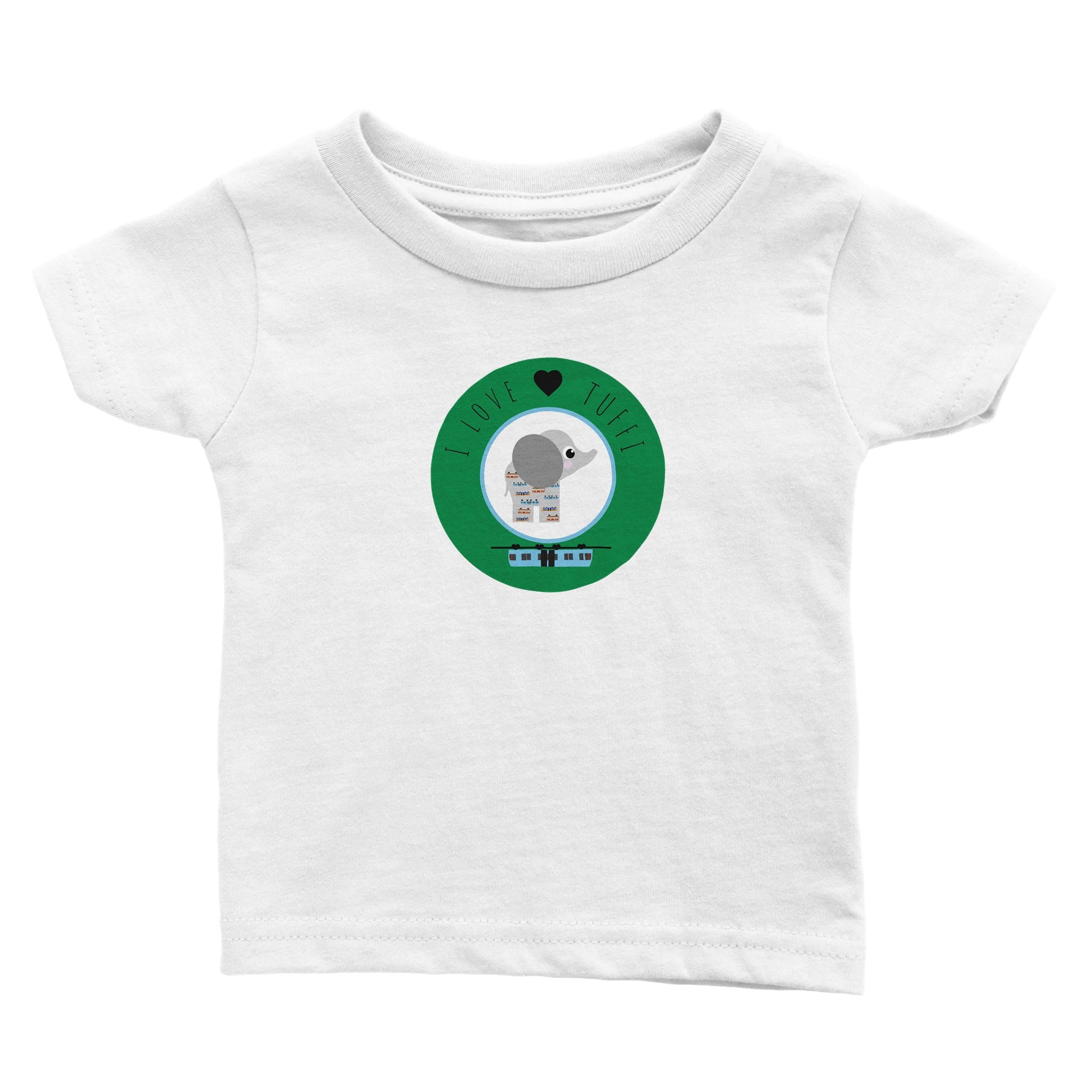 Wuppertal „I love Tuffi“ Klassisches Baby-T-Shirt mit Rundhalsausschnitt